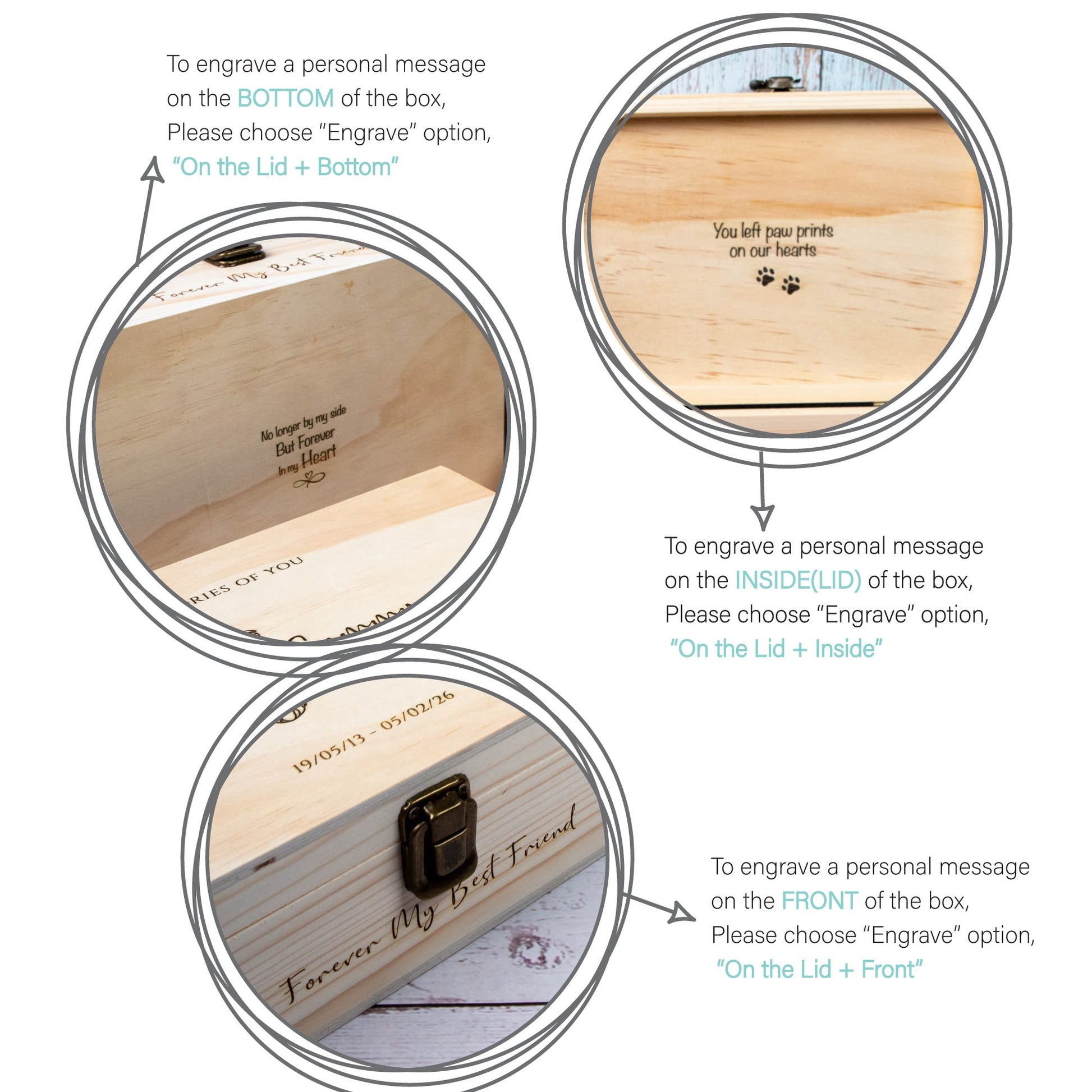 Personalised Pet Memorial Box, Remembrance Gift Loss of Dogs and Cats - Younique Gifts