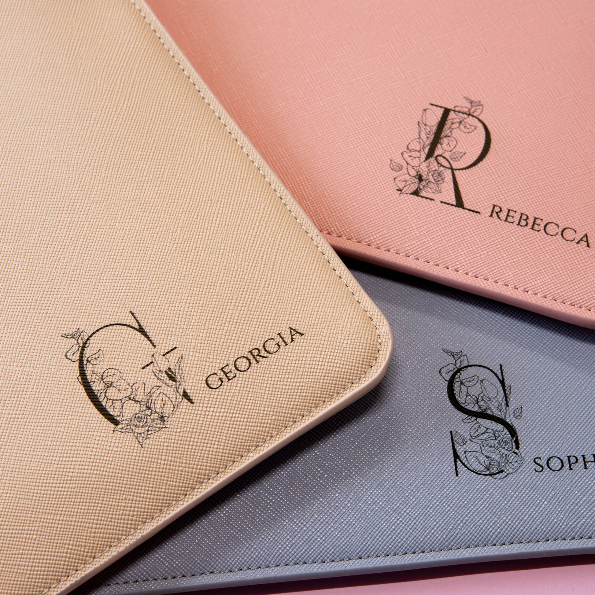 Personalised PU Leather Clutch Bag, Engraved Initial, Bridesmaid Gift - Personalised pouch - Younique Gifts Melbourne