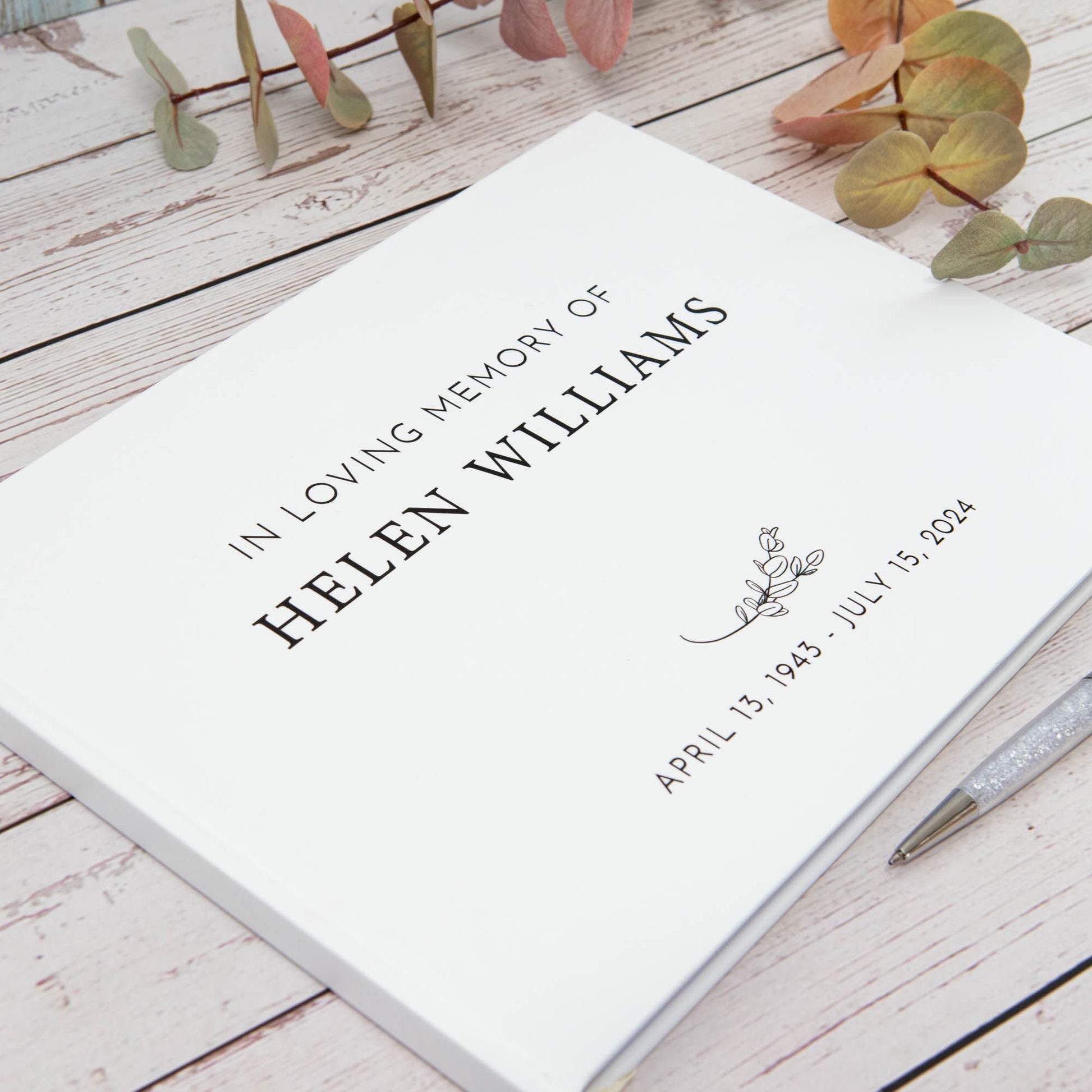 Personalised Remembrance Memorial Guest Book - Personalised Guest book - Younique Gifts Melbourne