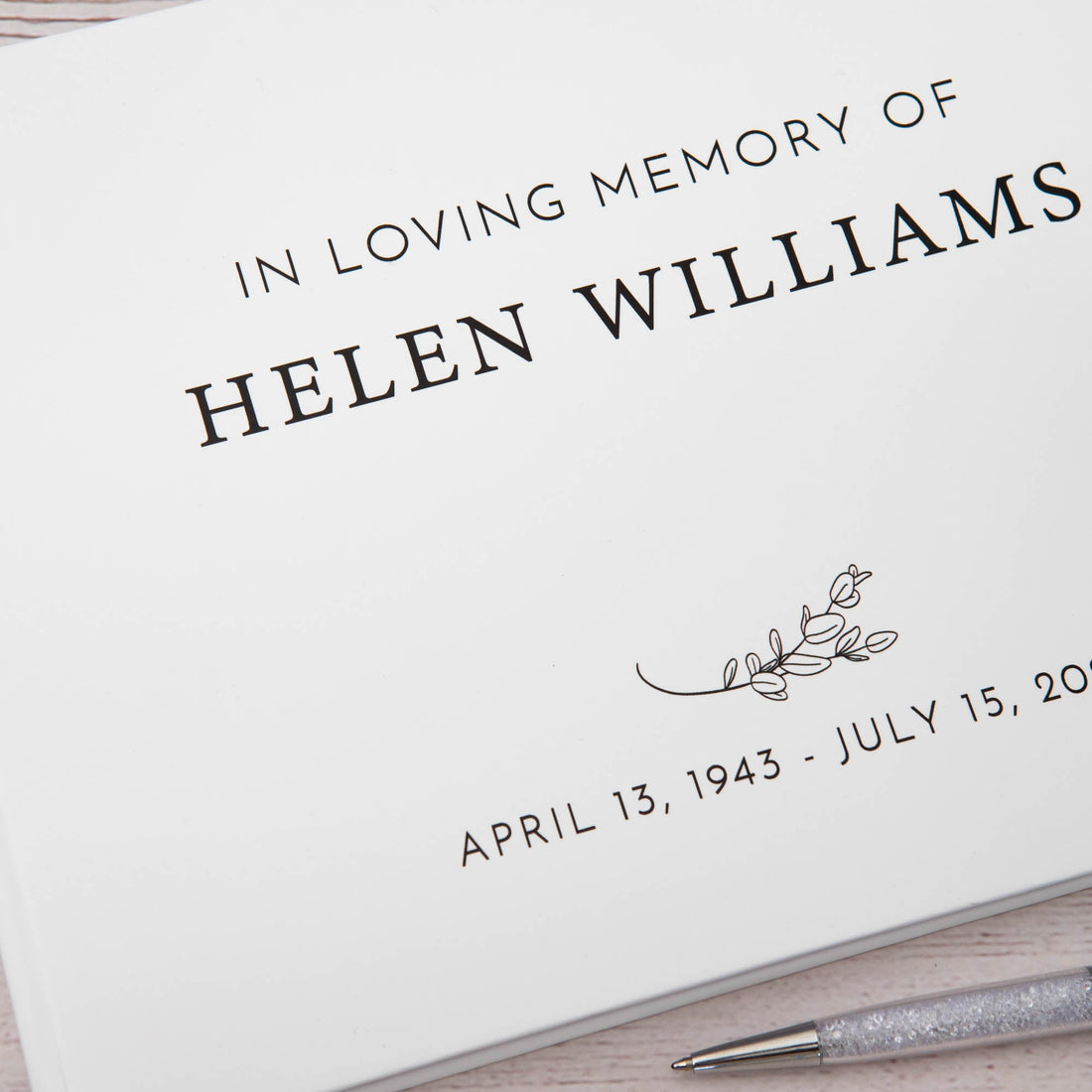 Personalised Remembrance Memorial Guest Book - Personalised Guest book - Younique Gifts Melbourne