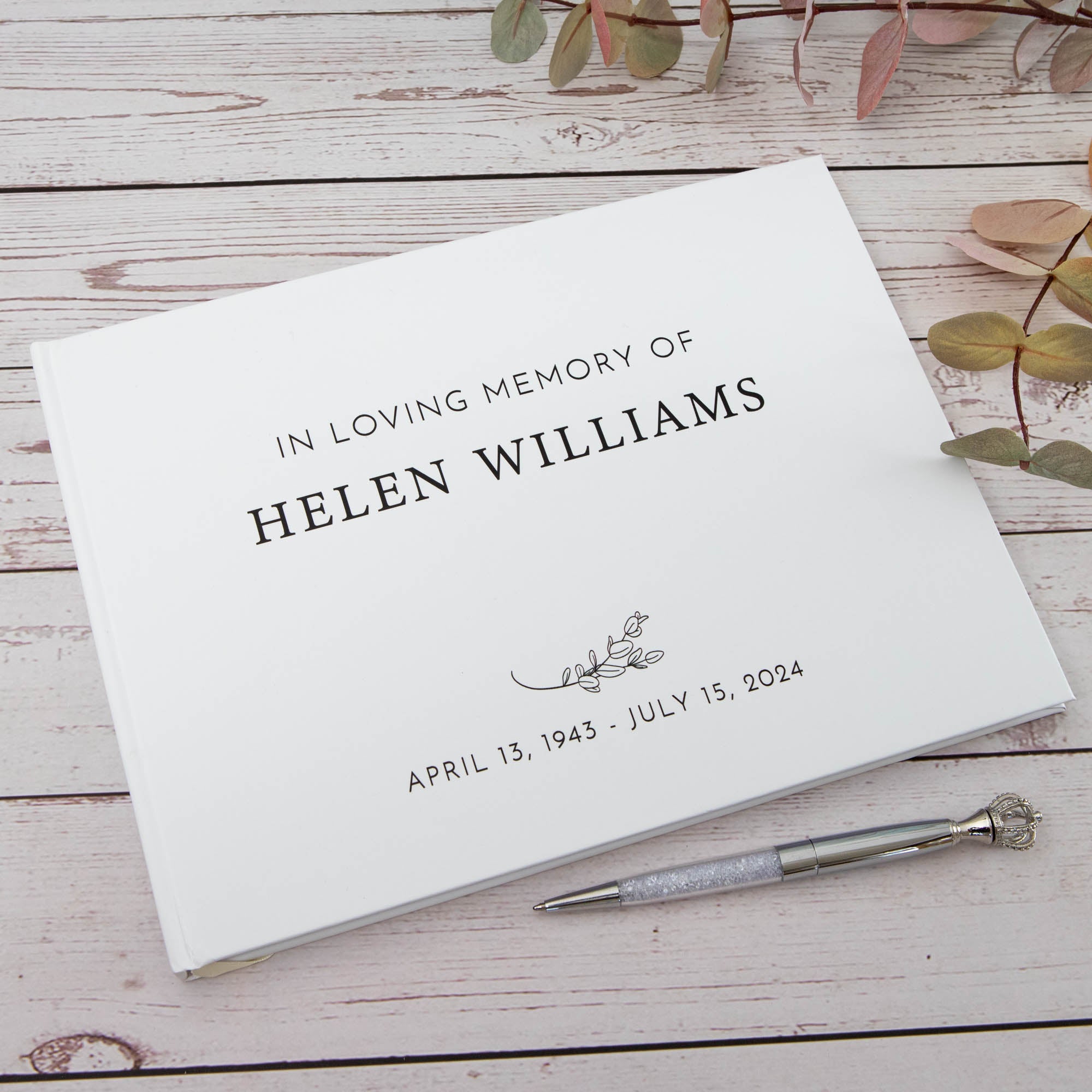Personalised Remembrance Memorial Guest Book - Personalised Guest book - Younique Gifts Melbourne