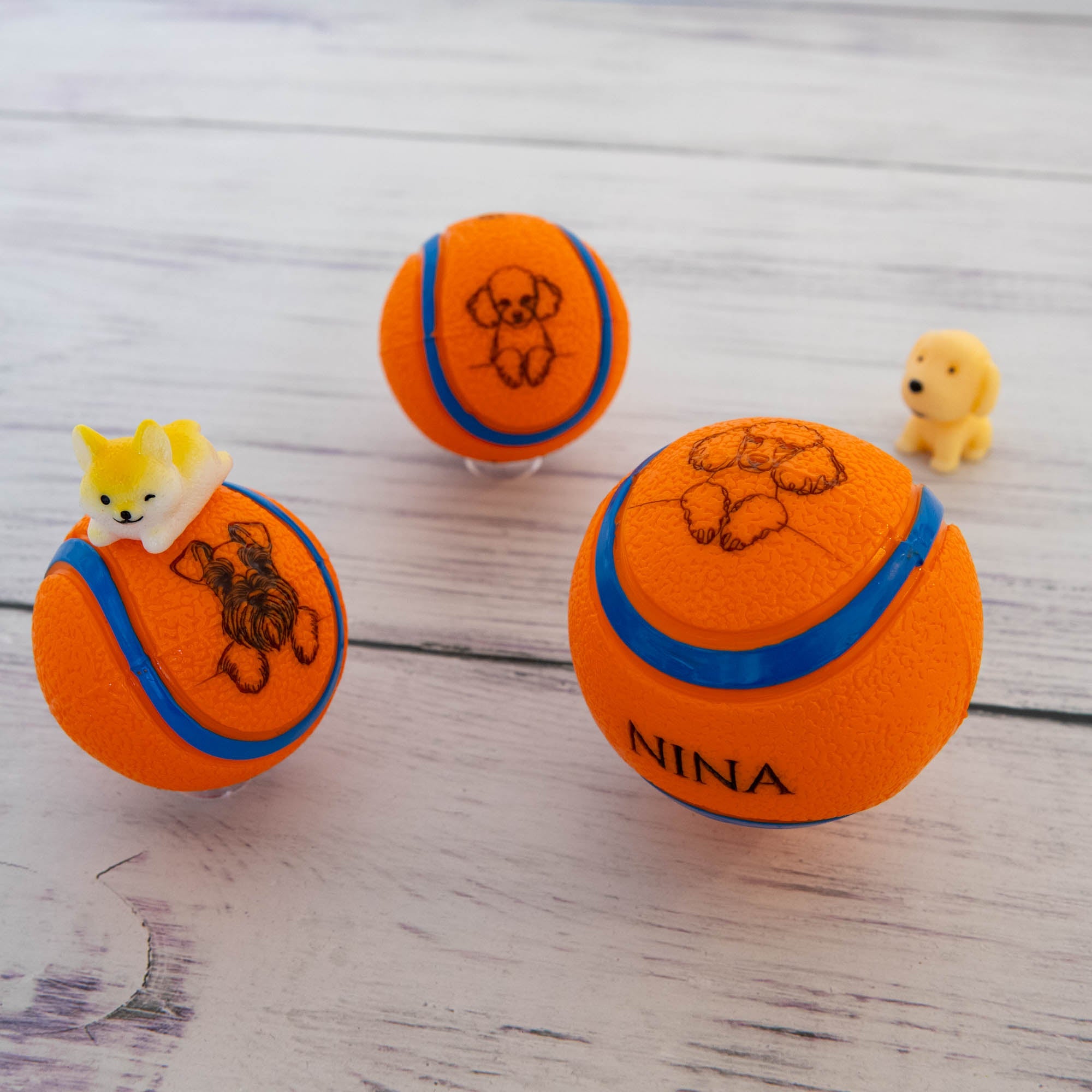 Personalised Squeaky Dog Toy Ball – Engraved with Your Dog’s Face and Name! - Younique Gifts