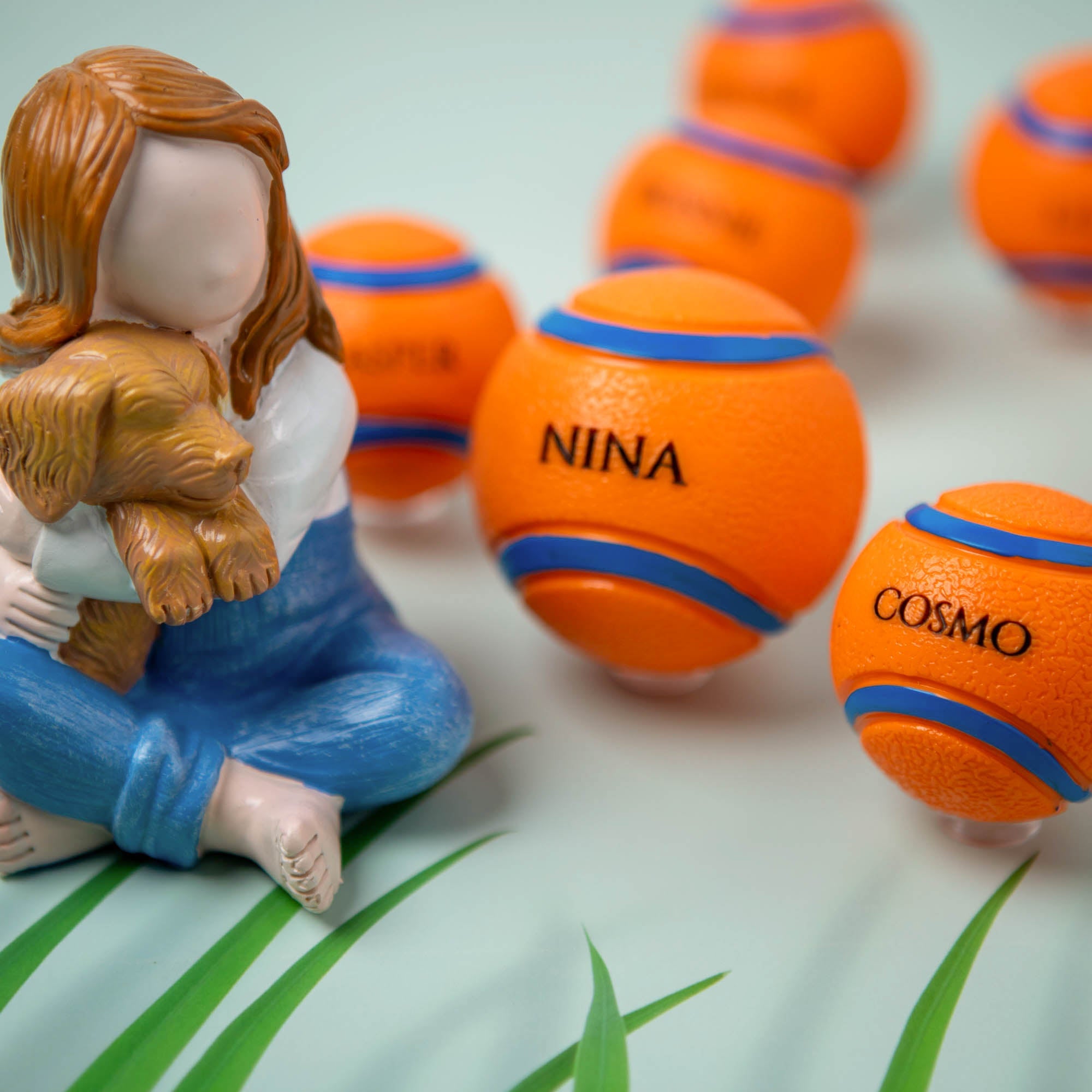 Personalised Squeaky Dog Toy Ball – Engraved with Your Dog’s Name! - Younique Gifts