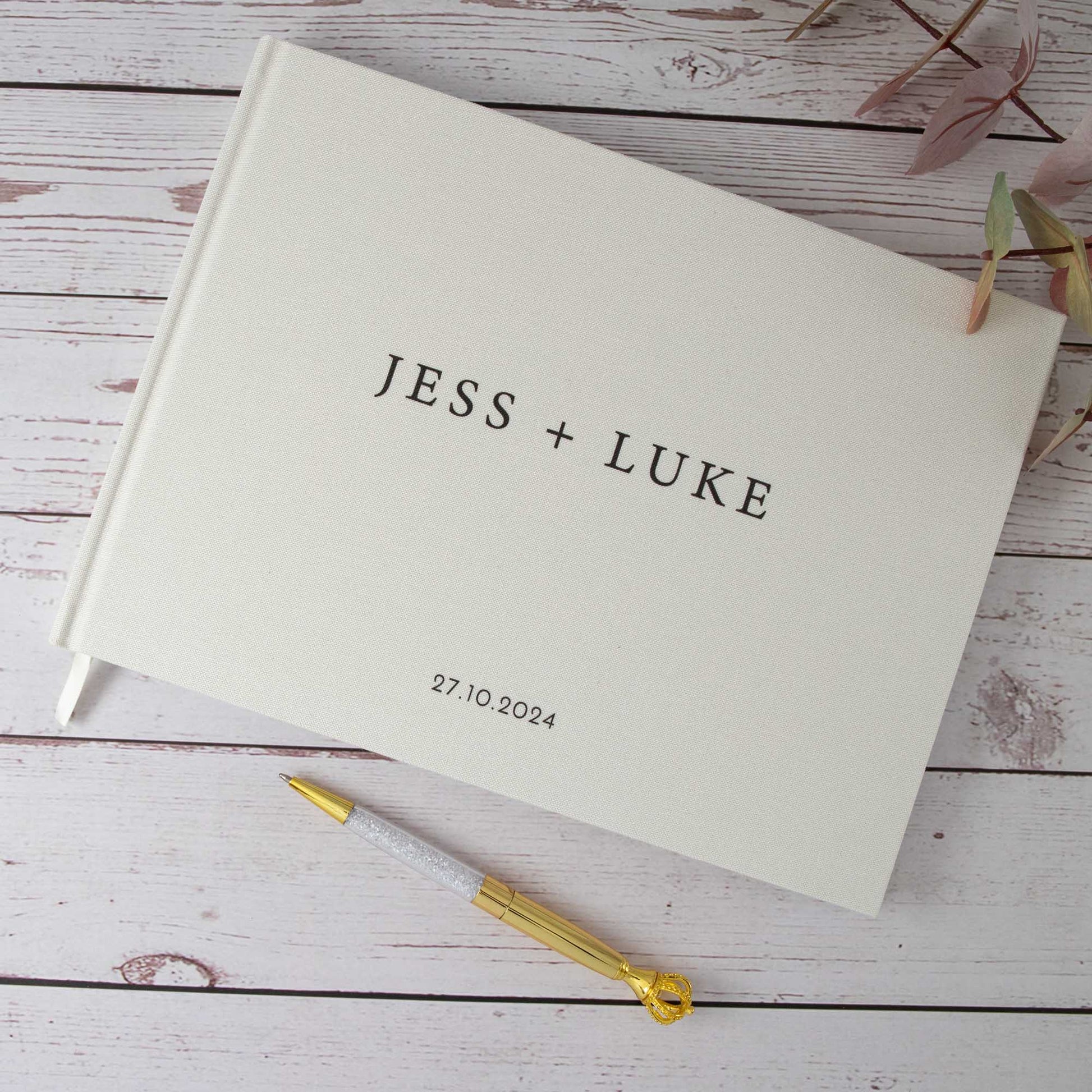 Personalised Wedding Guest Book – Custom Names & Date | Elegant Keepsake - Personalised Guest book - Younique Gifts Melbourne