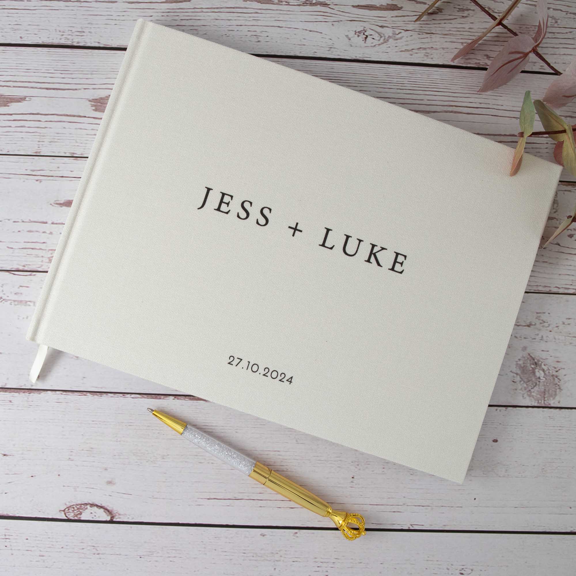 Personalised Wedding Guest Book – Custom Names & Date | Elegant Keepsake - Personalised Guest book - Younique Gifts Melbourne