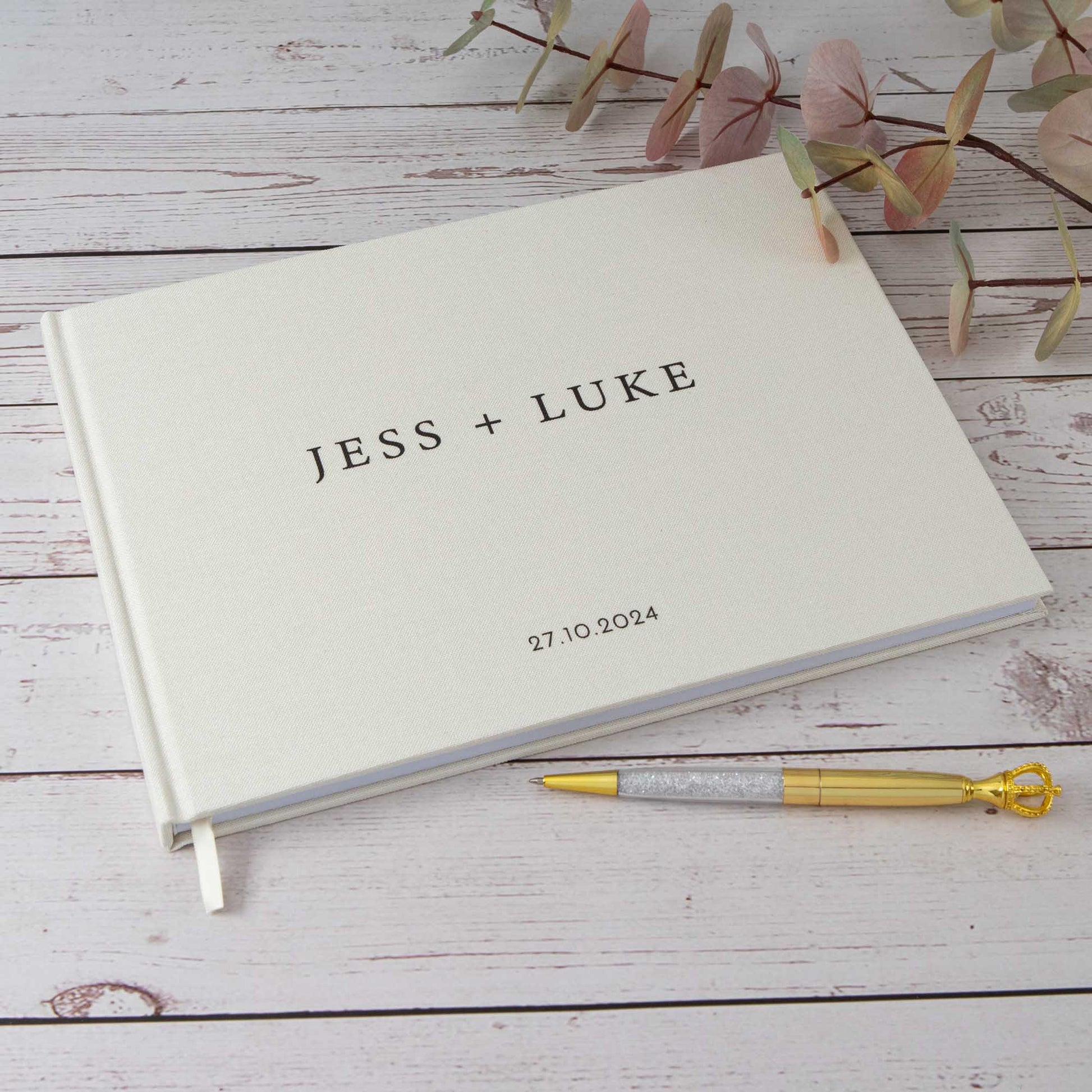 Personalised Wedding Guest Book – Custom Names & Date | Elegant Keepsake - Personalised Guest book - Younique Gifts Melbourne