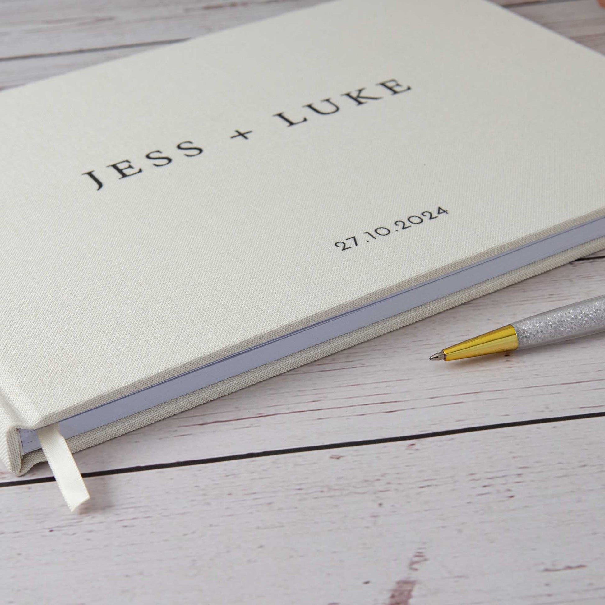 Personalised Wedding Guest Book – Custom Names & Date | Elegant Keepsake - Personalised Guest book - Younique Gifts Melbourne