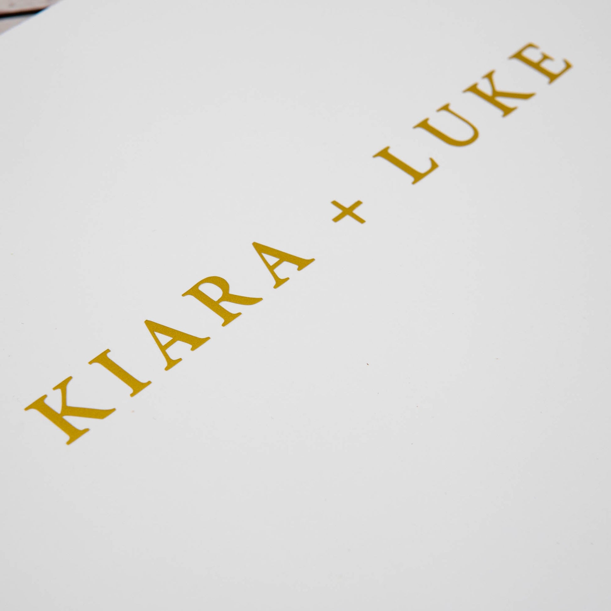 Personalised Wedding Guest Book, Gold Texts in White Hard Cover - Personalised Guest book - Younique Gifts Melbourne