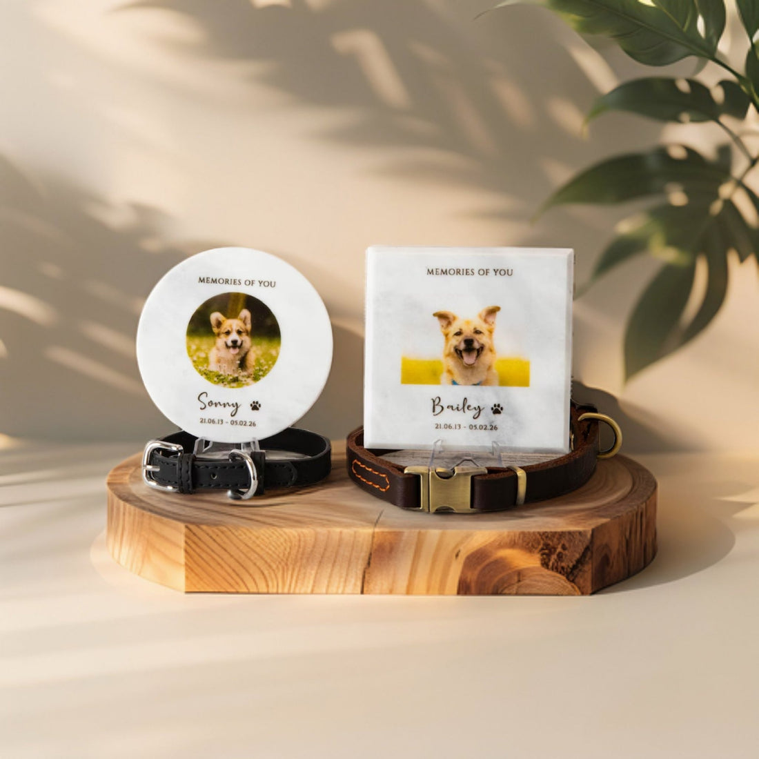 Personalised White Marble Pet Memorial Plaque, Memorial Stones for a dog - Younique Gifts