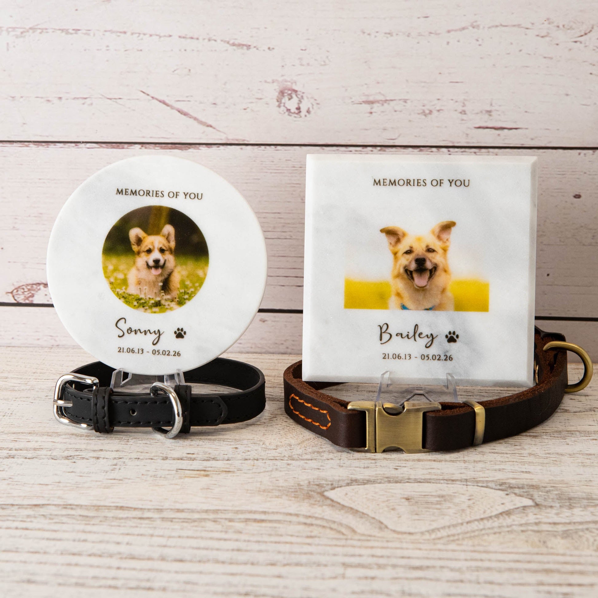 Personalised White Marble Pet Memorial Plaque, Memorial Stones for a dog - Younique Gifts