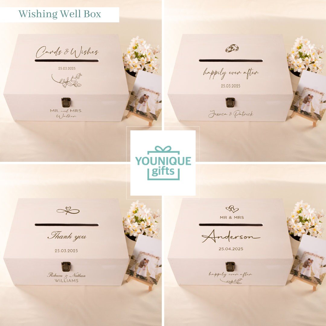 Personalised White Wishing Well Box - Younique Gifts