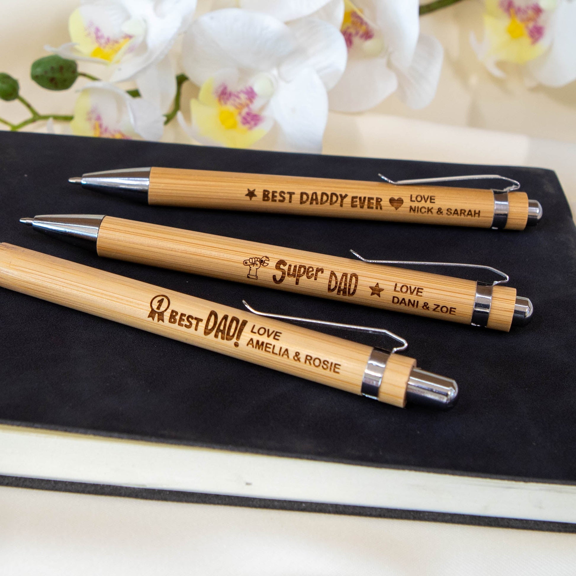 Personalised Wooden Ball Point Pen, Laser Engraved Bamboo Pen Father's Day Gift - Personalised Pen - Younique Gifts Melbourne