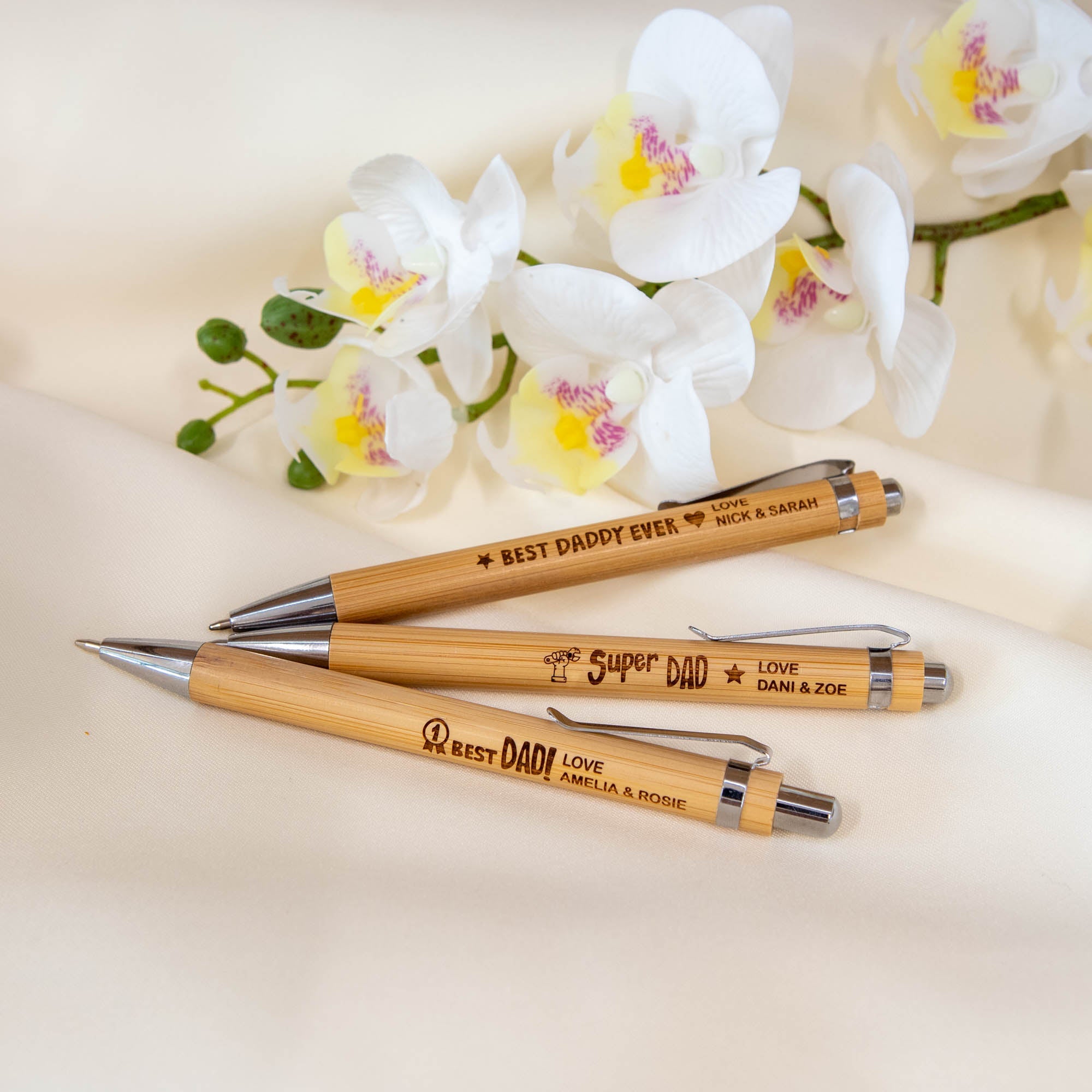 Personalised Wooden Ball Point Pen, Laser Engraved Bamboo Pen Father's Day Gift - Personalised Pen - Younique Gifts Melbourne