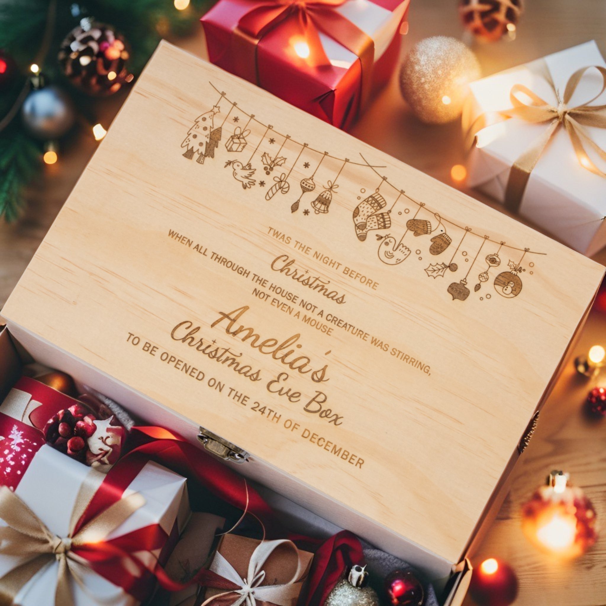Personalised Wooden Christmas Eve box, Keepsake box - Personalised Keepsake Box - Younique Gifts Melbourne