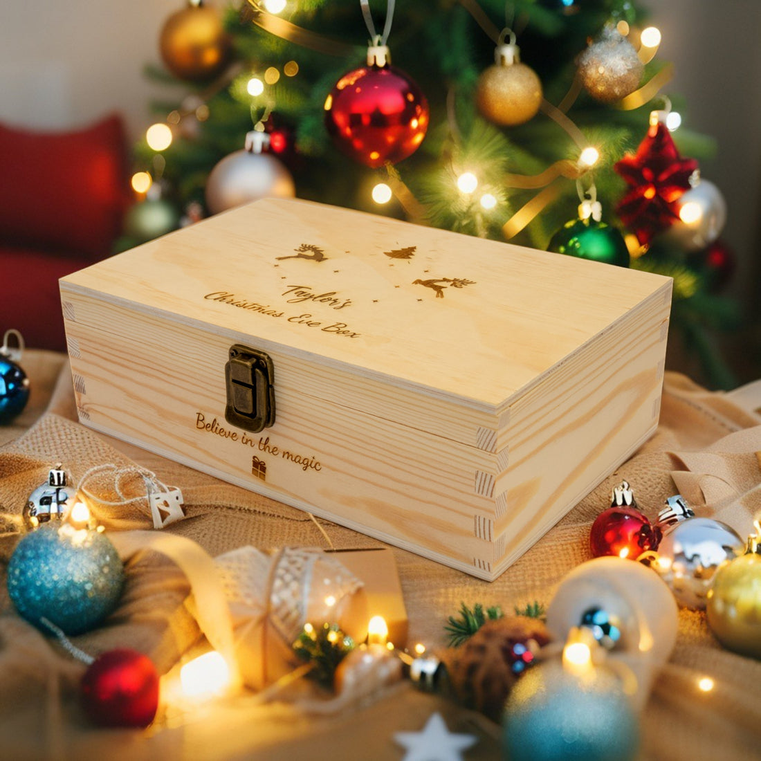 Personalised Wooden Christmas Eve box, Keepsake box - Personalised Keepsake Box - Younique Gifts Melbourne