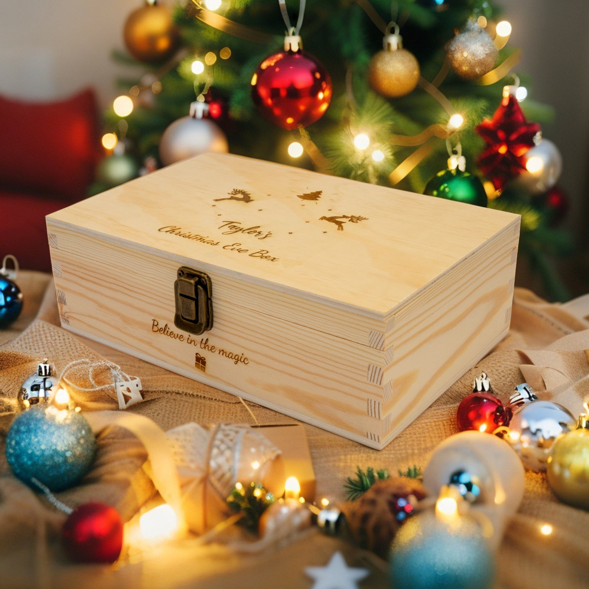 Personalised Wooden Christmas Eve box, Keepsake box - Personalised Keepsake Box - Younique Gifts Melbourne