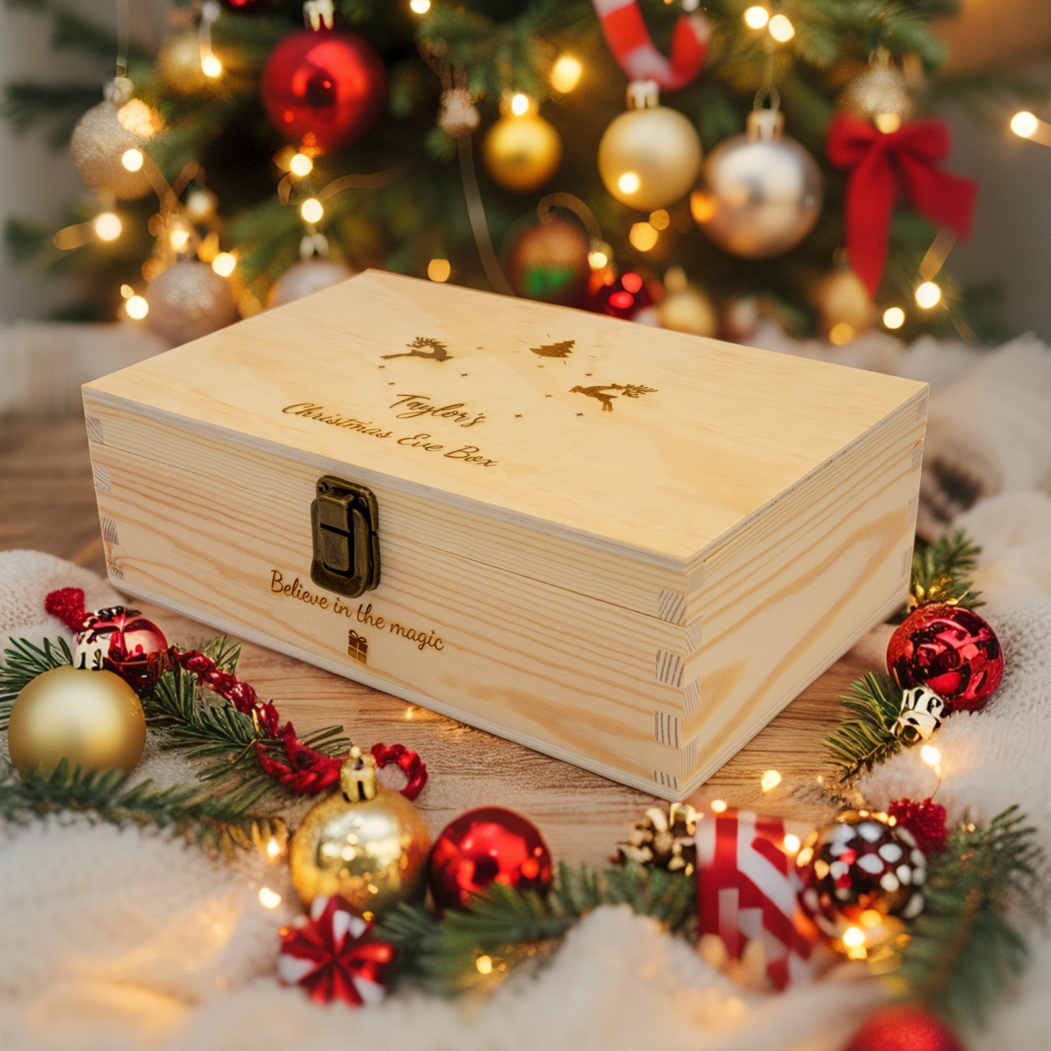 Personalised Wooden Christmas Eve box, Keepsake box - Personalised Keepsake Box - Younique Gifts Melbourne
