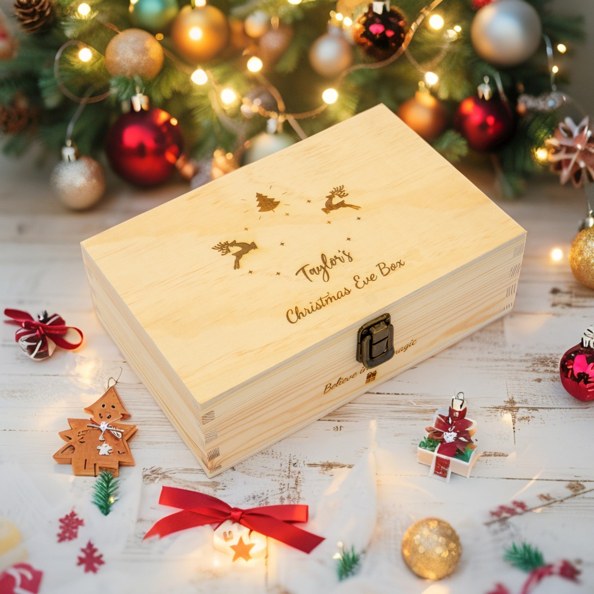 Personalised Wooden Christmas Eve box, Keepsake box - Personalised Keepsake Box - Younique Gifts Melbourne