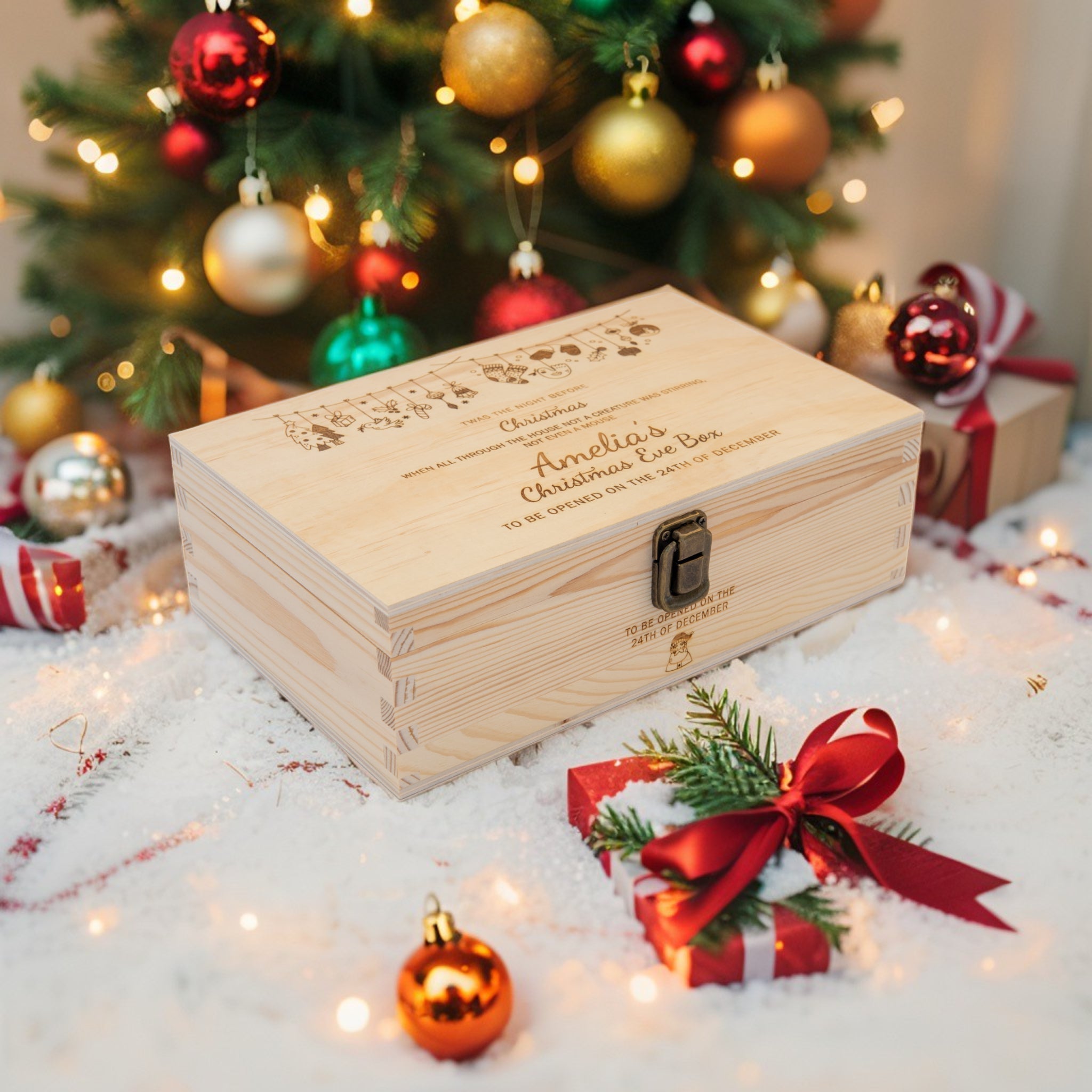Personalised Wooden Christmas Eve box, Keepsake box - Personalised Keepsake Box - Younique Gifts Melbourne