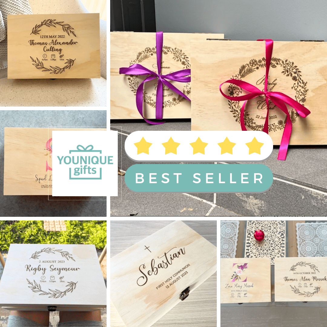 Personalised Wooden Keepsake box, Birthday Gift - Personalised Keepsake Box - Younique Gifts Melbourne