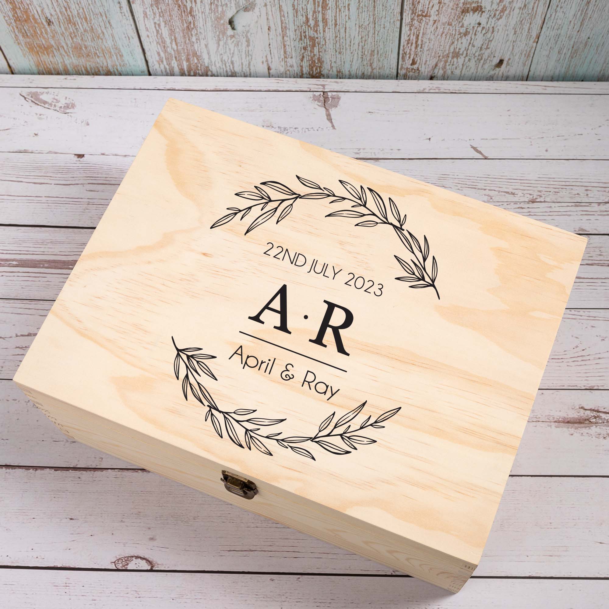 Personalised Wooden Keepsake box for a couple, 5th Anniversary Gift - Personalised Keepsake Box - Younique Gifts Melbourne