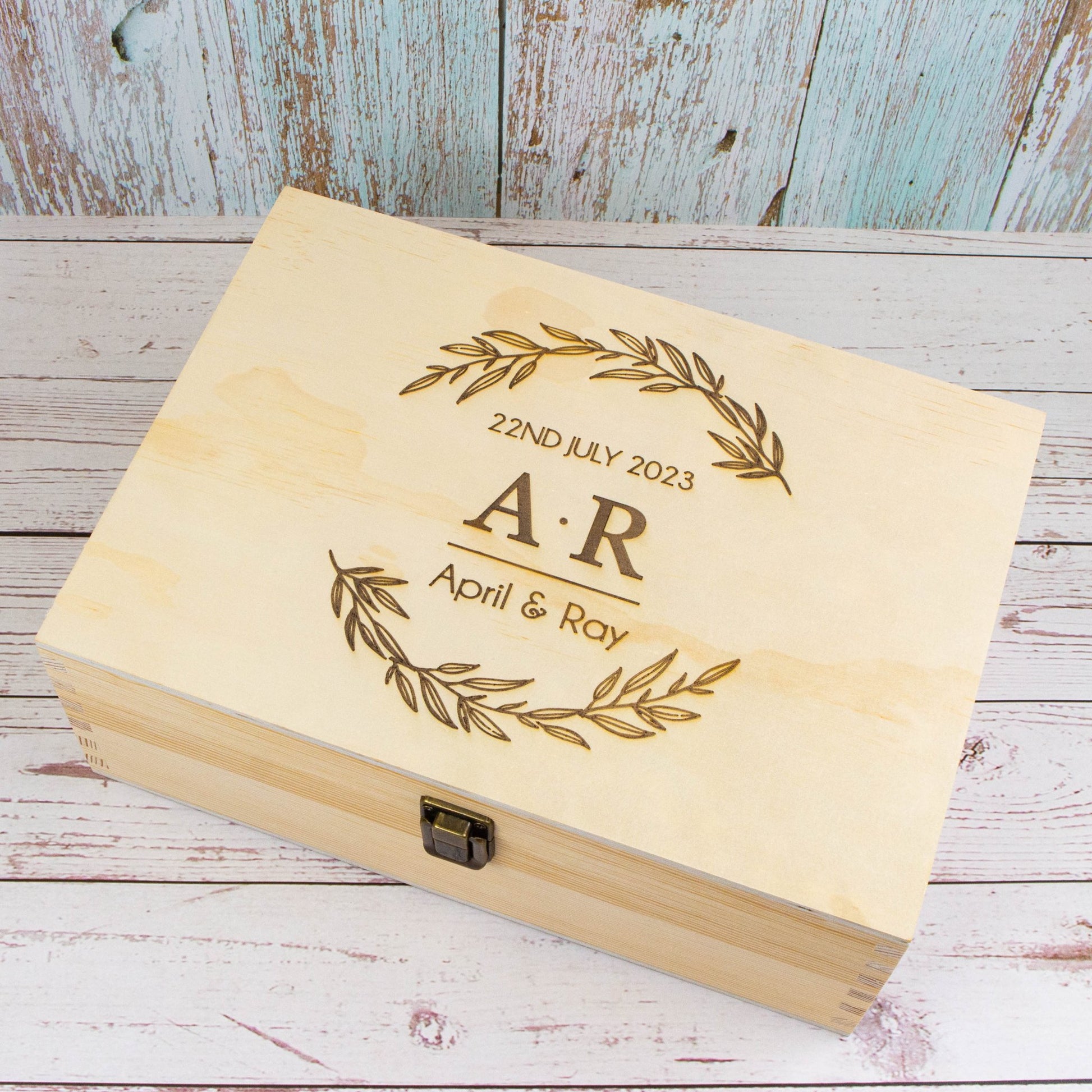 Personalised Wooden Keepsake box for a couple, 5th Anniversary Gift - Personalised Keepsake Box - Younique Gifts Melbourne