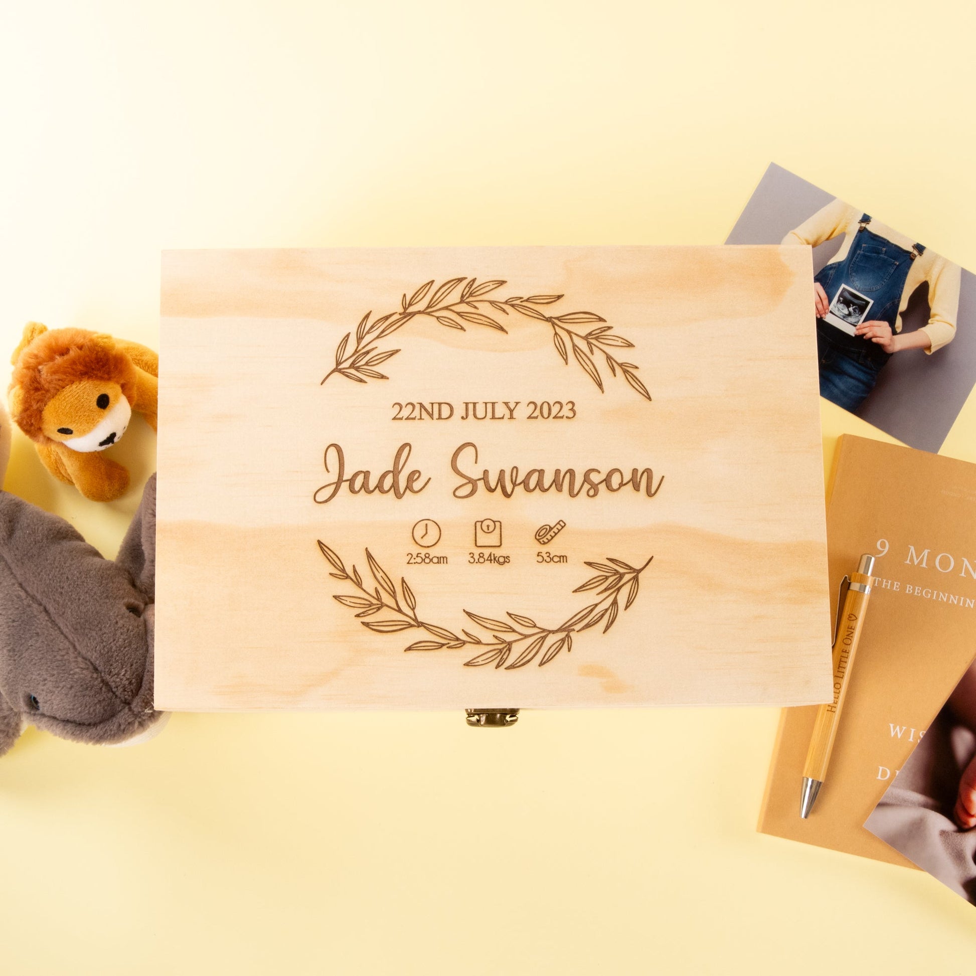 Personalised Wooden Keepsake box, New Baby Mom Gift - Personalised Keepsake Box - Younique Gifts Melbourne