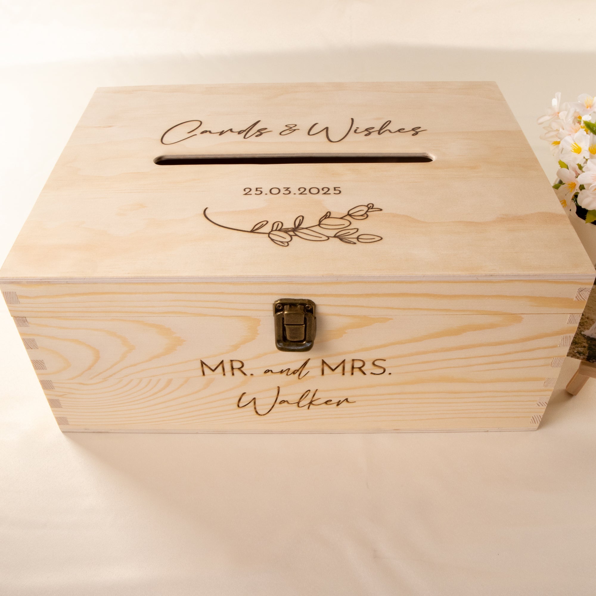 Personalised Wooden Wishing Well Box | Leaf - Personalised wishing well box - Younique Gifts Melbourne
