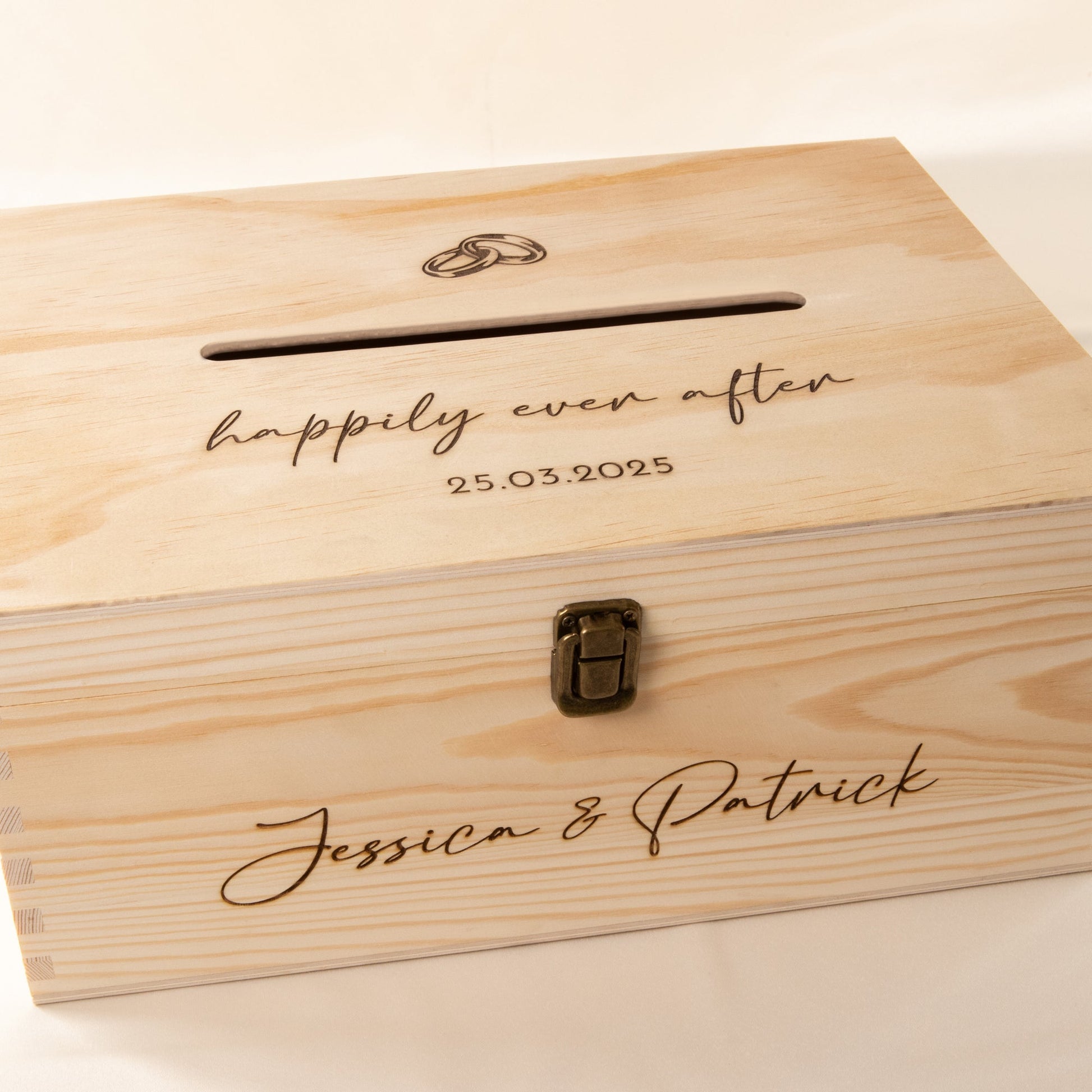 Personalised Wooden Wishing Well Box | Wedding Rings - Younique Gifts