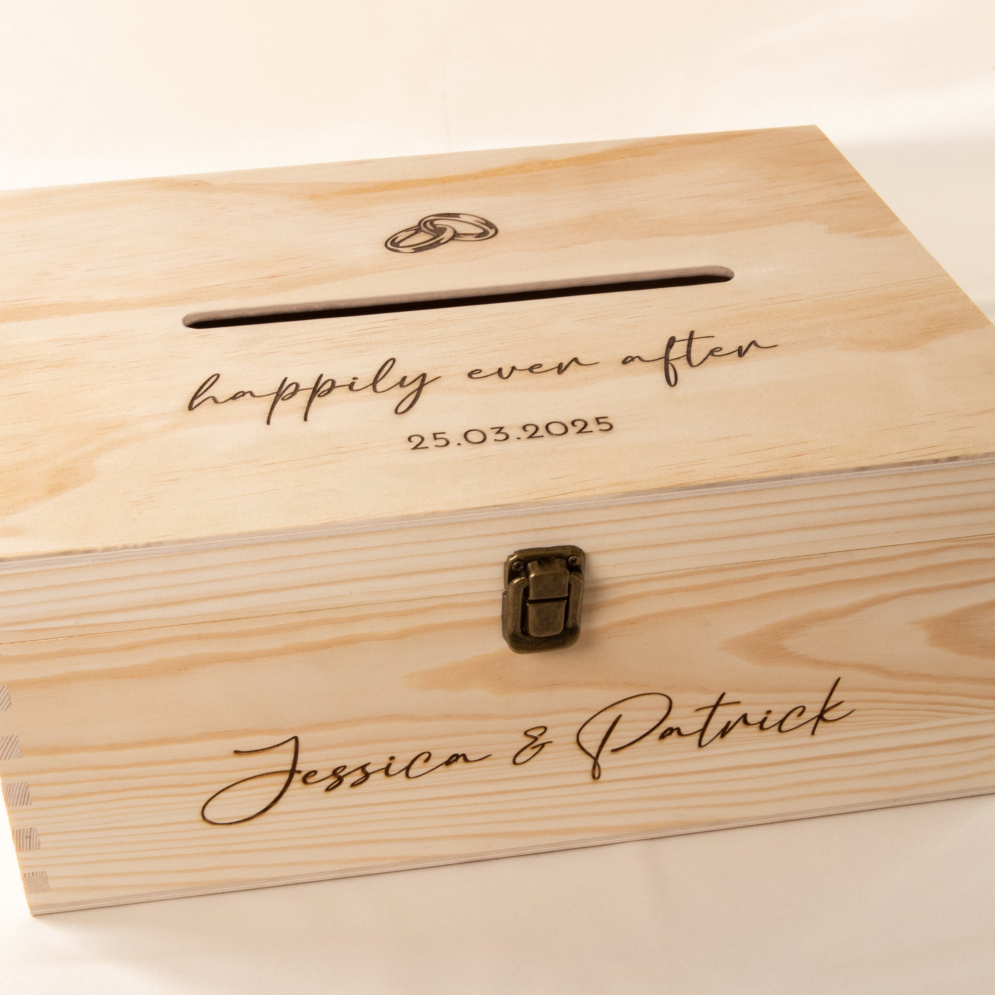 Personalised Wooden Wishing Well Box | Wedding Rings - Younique Gifts