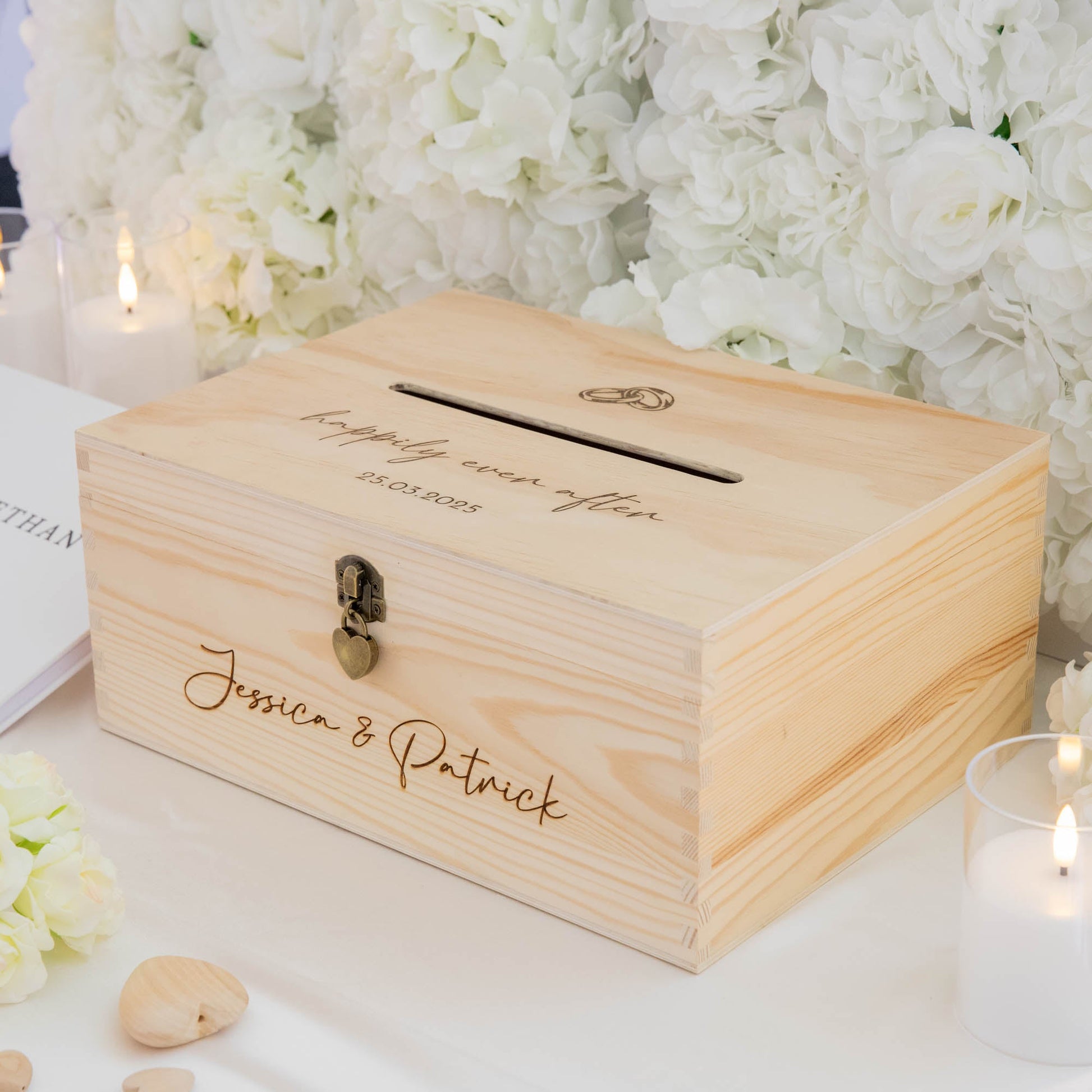 Personalised Wooden Wishing Well Box | Wedding Rings - Younique Gifts