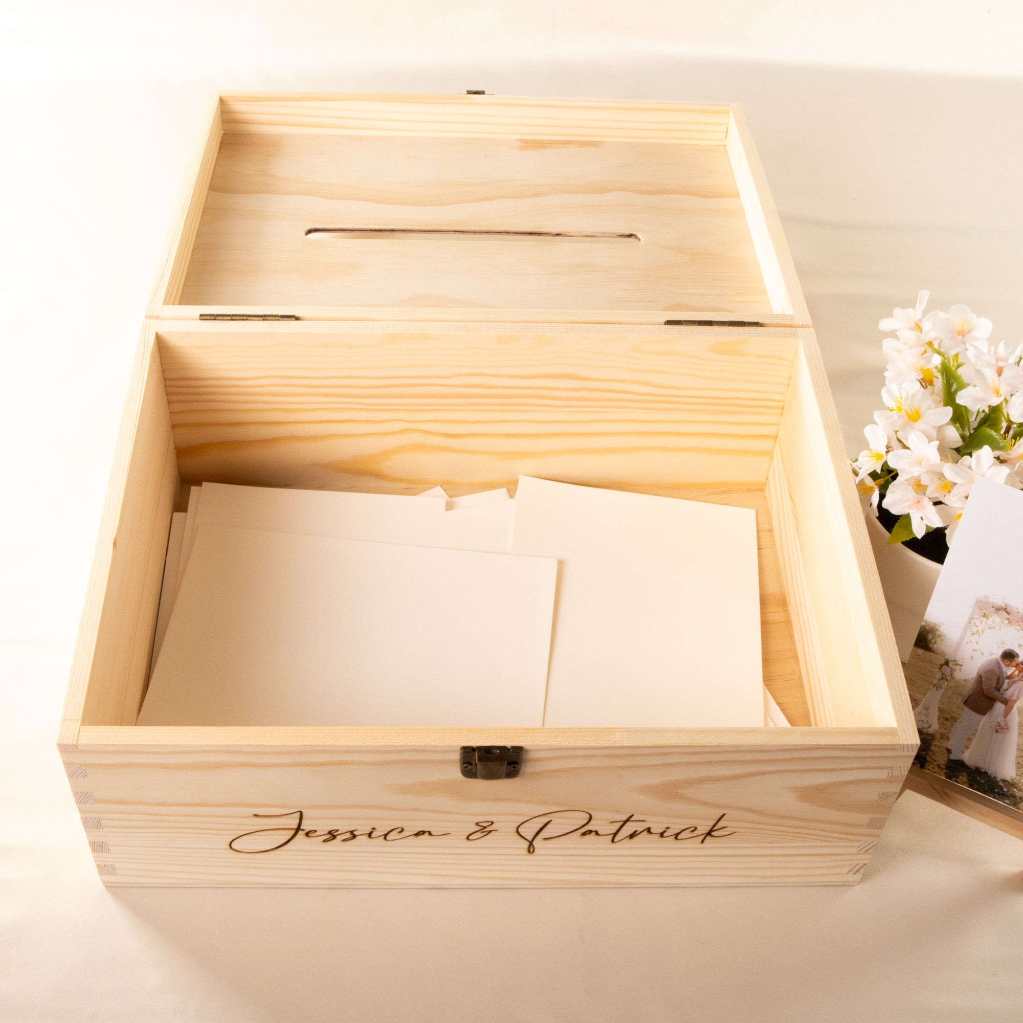 Personalised Wooden Wishing Well Box | Wedding Rings - Younique Gifts