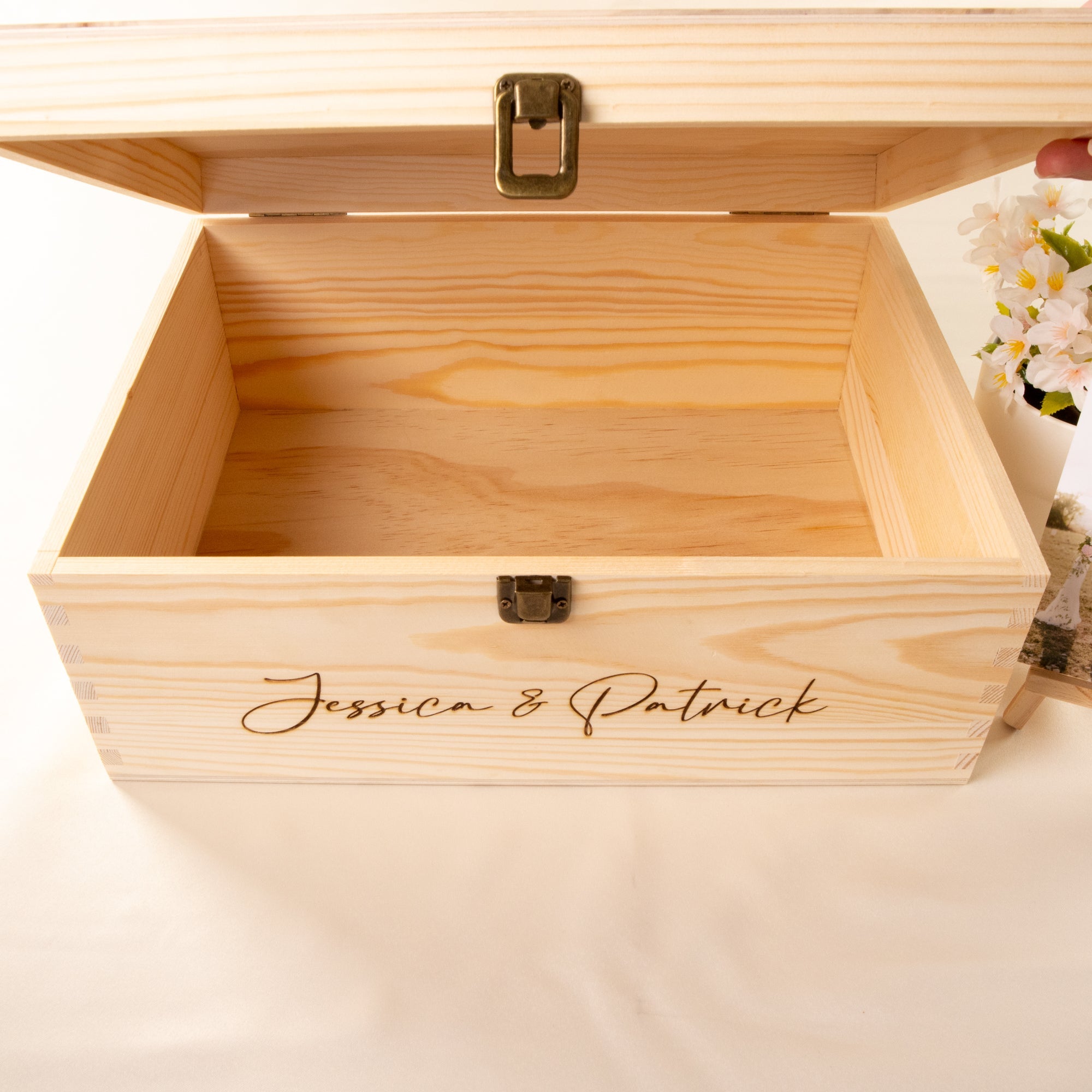 Personalised Wooden Wishing Well Box | Wedding Rings - Younique Gifts