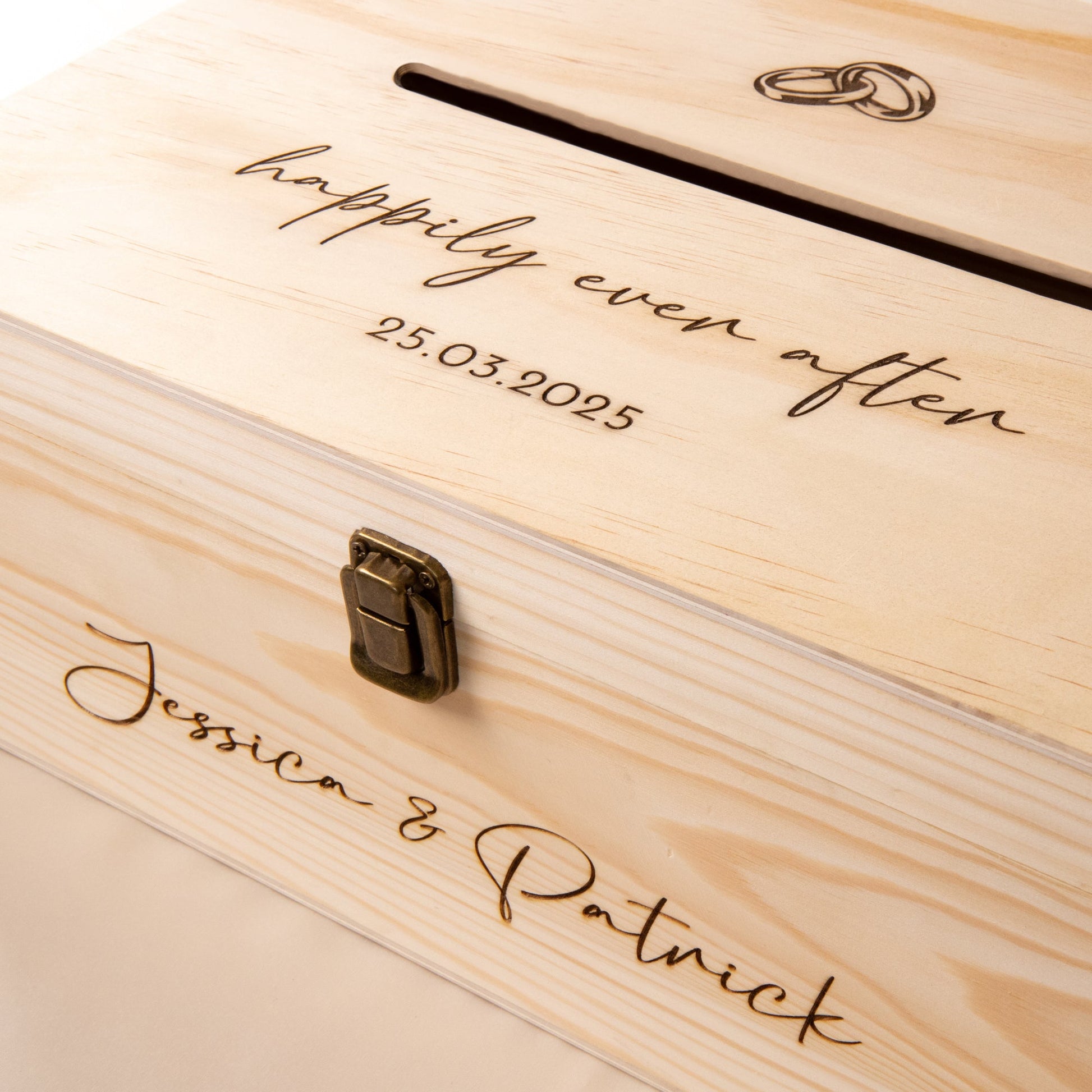 Personalised Wooden Wishing Well Box | Wedding Rings - Younique Gifts