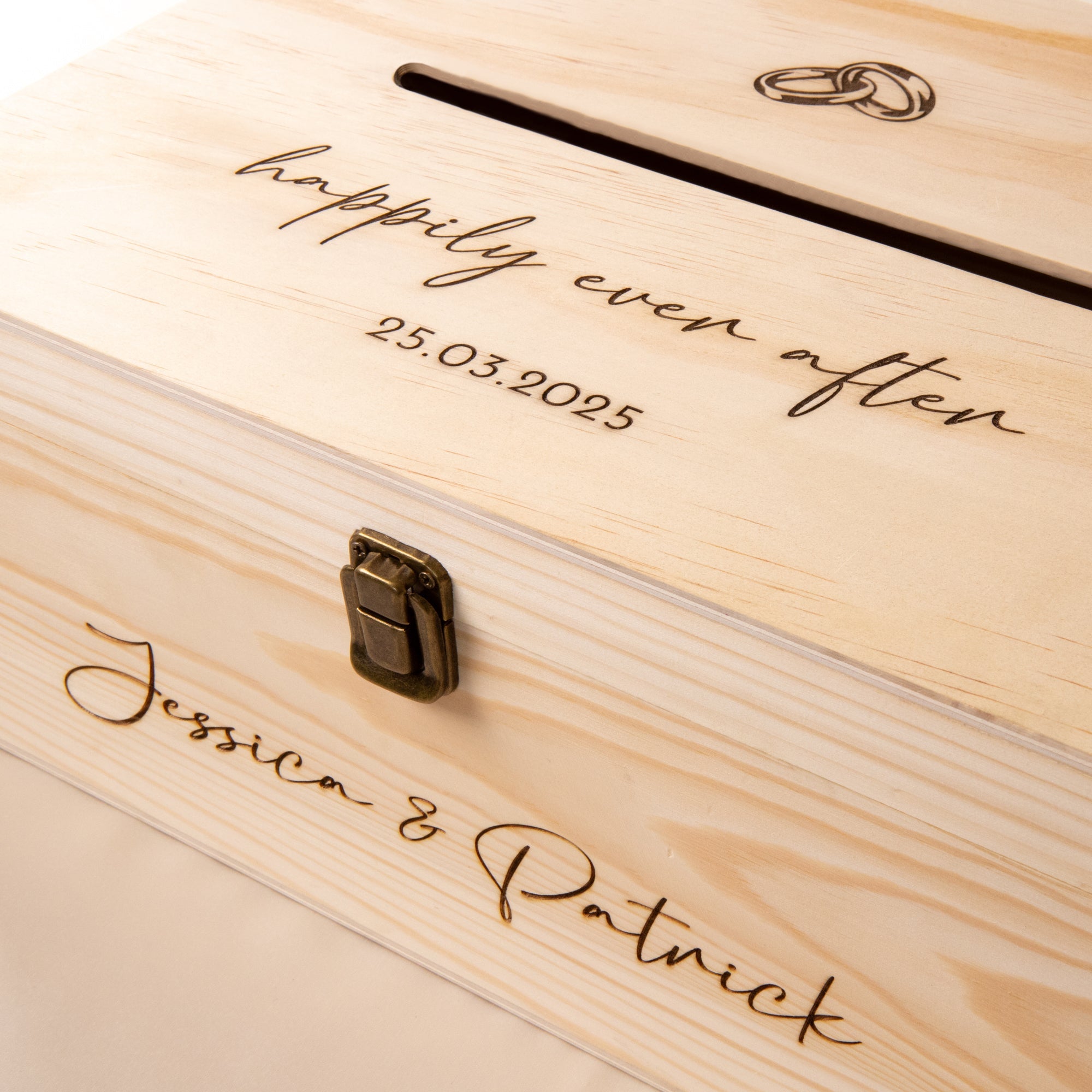 Personalised Wooden Wishing Well Box | Wedding Rings - Younique Gifts