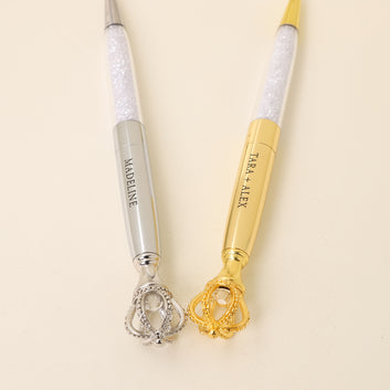 Personalised Crown Pens with Black Ink, Custom Pen for Bridesmaid Wedding Pens, Bridesmaid Gifts, Teacher or Student Gift