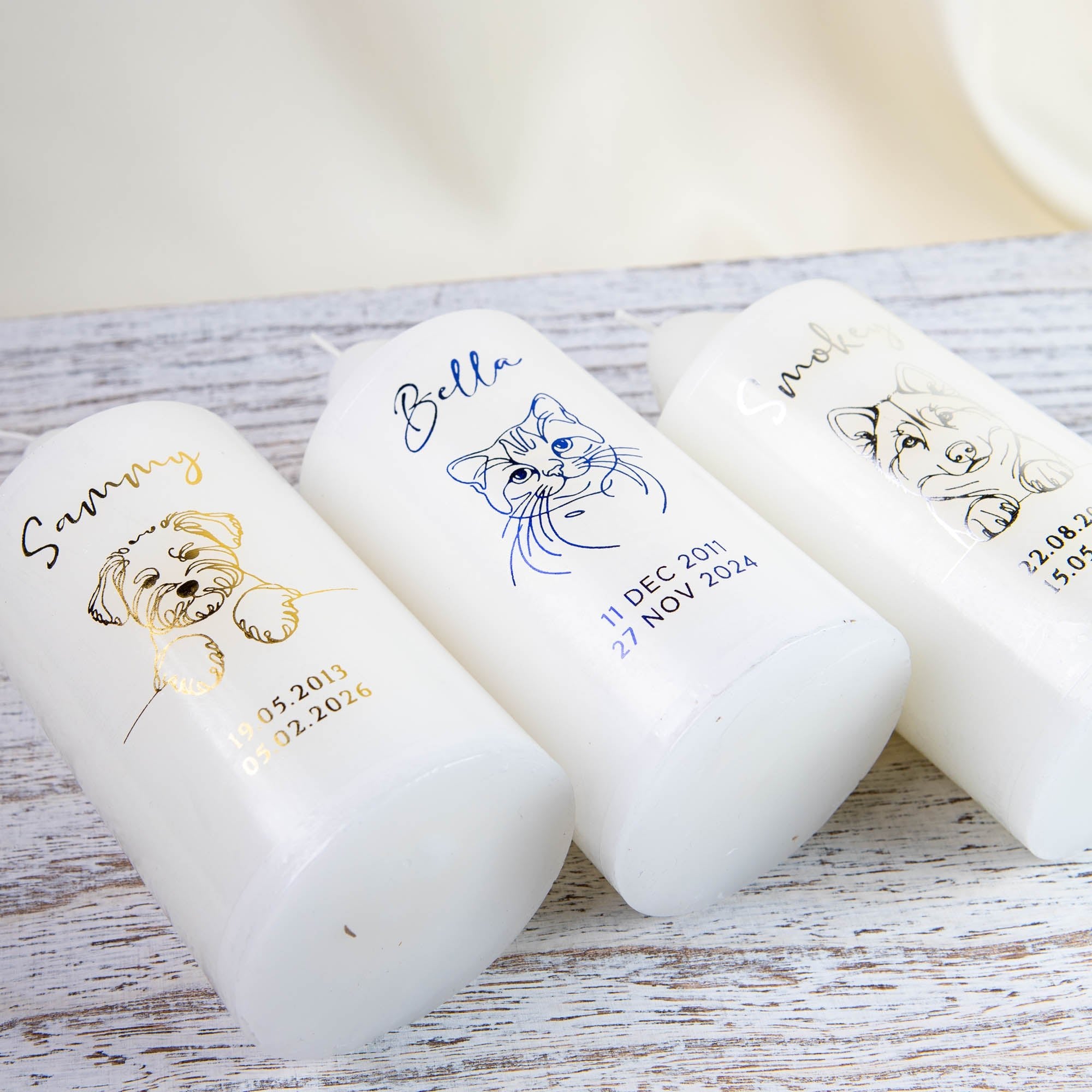 Personalized Pet Memorial Candle, Custom Gold Foil Keepsake - Younique Gifts