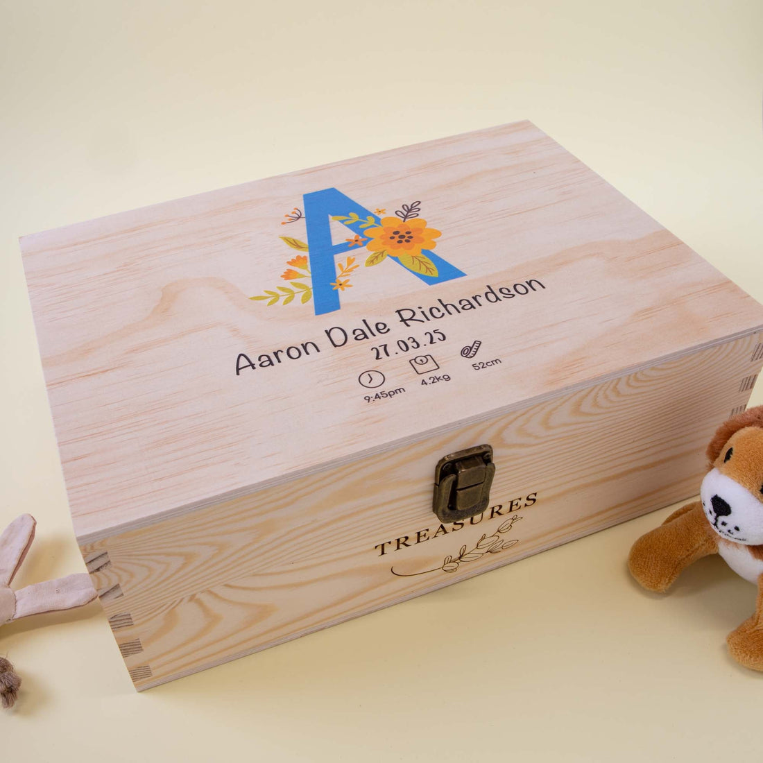 Personalized Wooden Baby Keepsake Box, Newborn Gift - Personalised Keepsake Box - Younique Gifts Melbourne