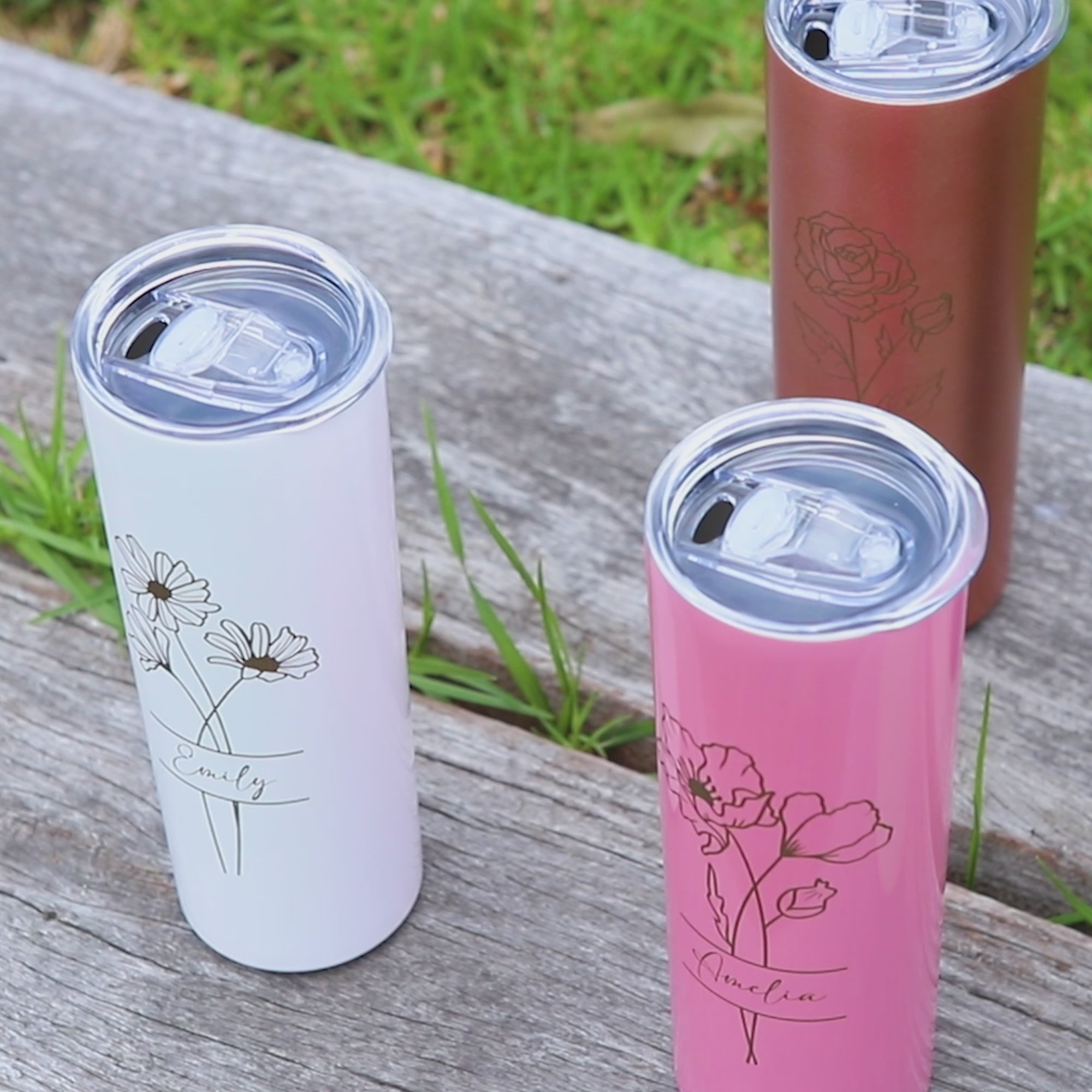 Skinny Tumbler, Personalised gift for Bridesmaid and Birthday