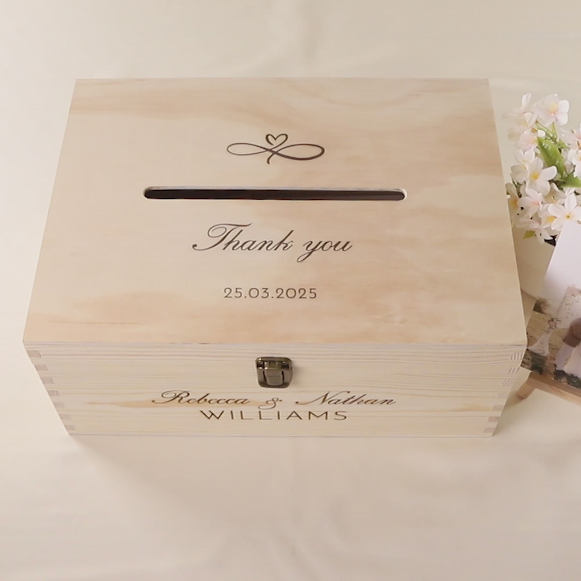 Personalised Wooden Wishing Well Box | Eternal Heart
