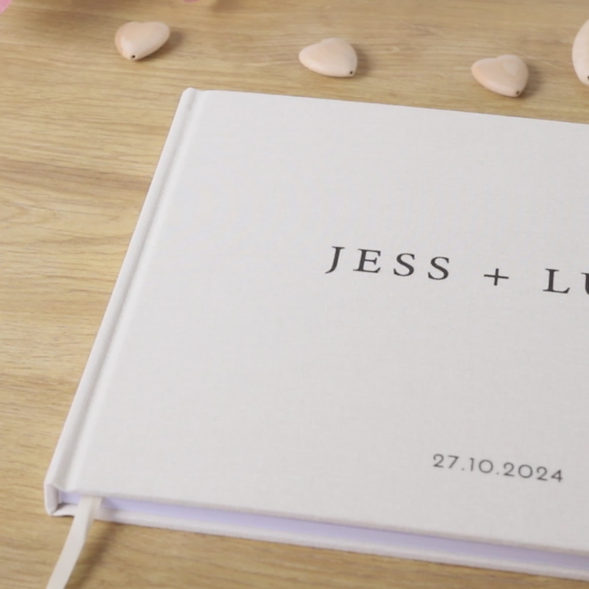 Personalised Wedding Guest Book – Custom Names & Date | Elegant Keepsake