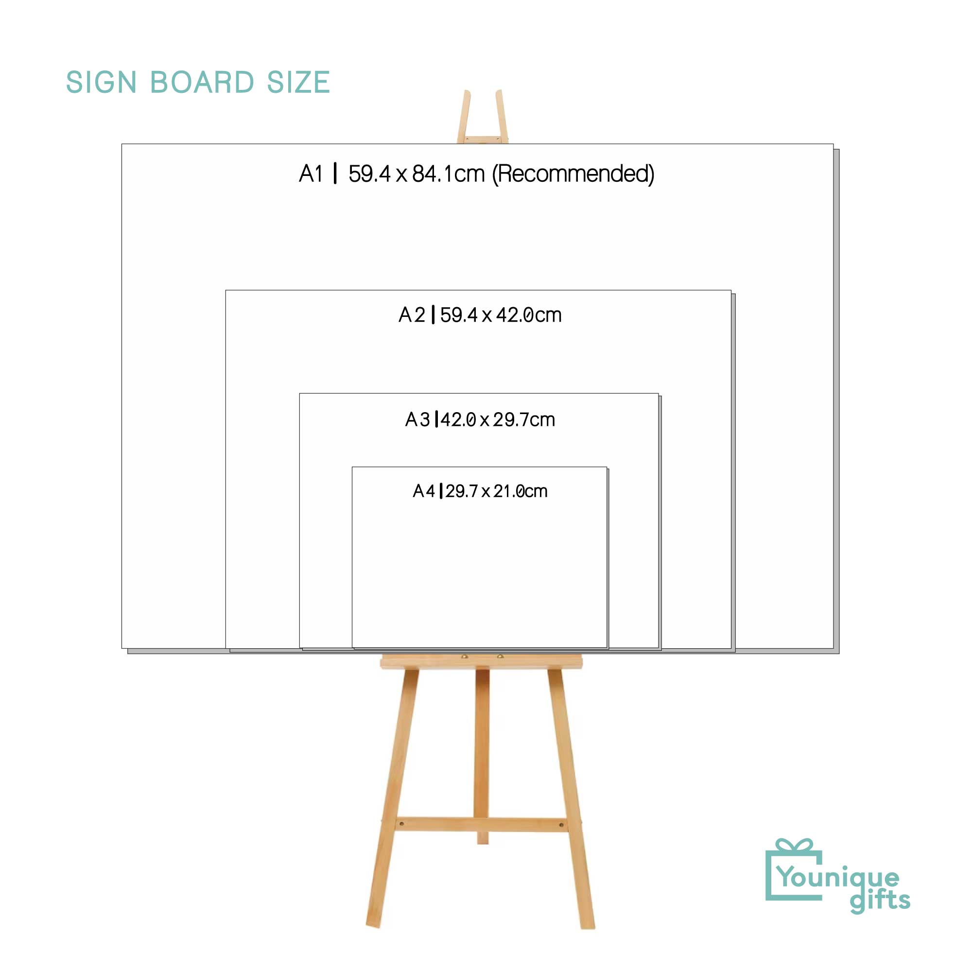 Printed Wedding Seating Chart | White Landscape - Younique Gifts