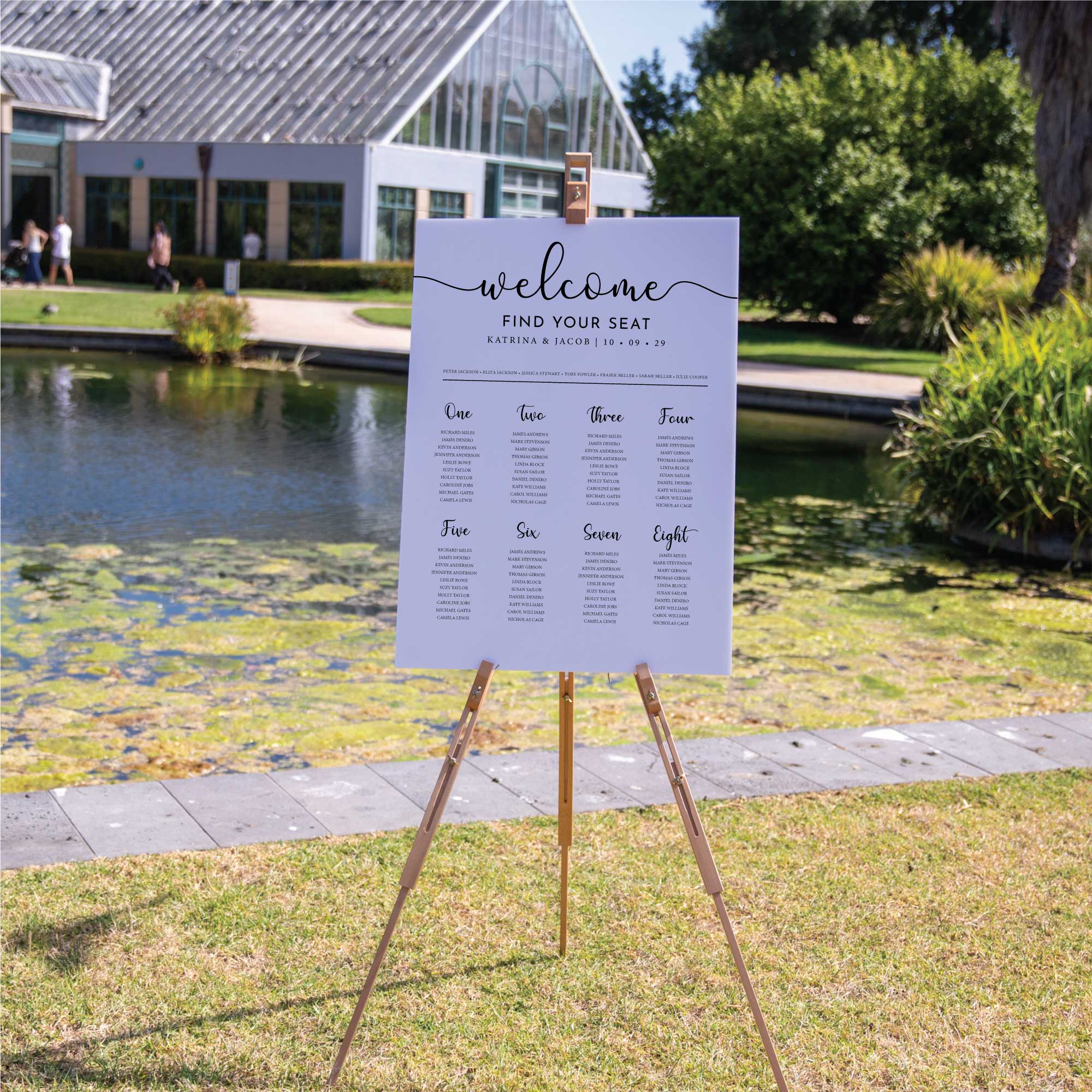 Printed Wedding Seating Chart | White Portrait - Younique Gifts