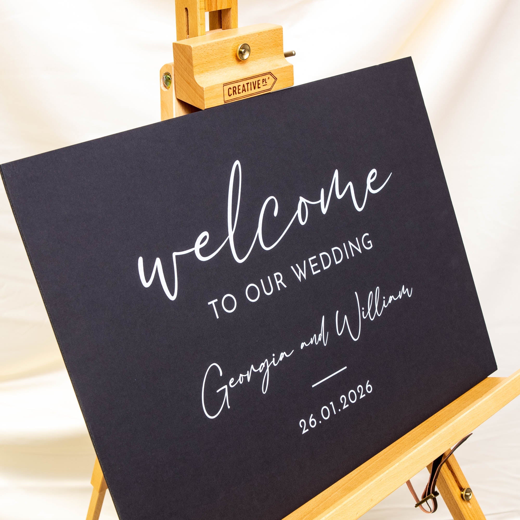 Printed Wedding Welcome sign | Black Landscape - Personalised welcome sign - Younique Gifts Melbourne