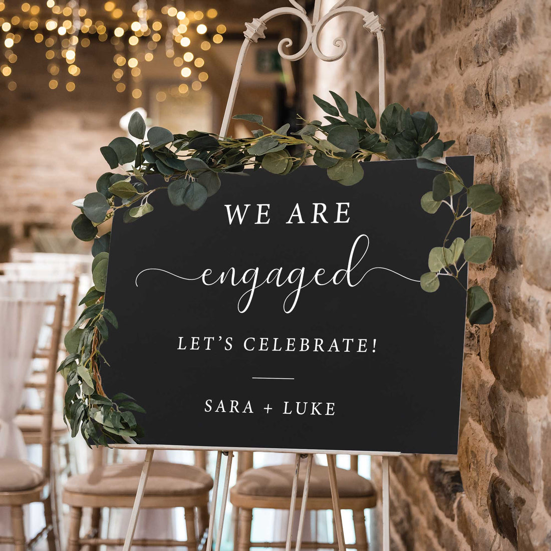 Printed Wedding Welcome sign | Black Landscape - Younique Gifts
