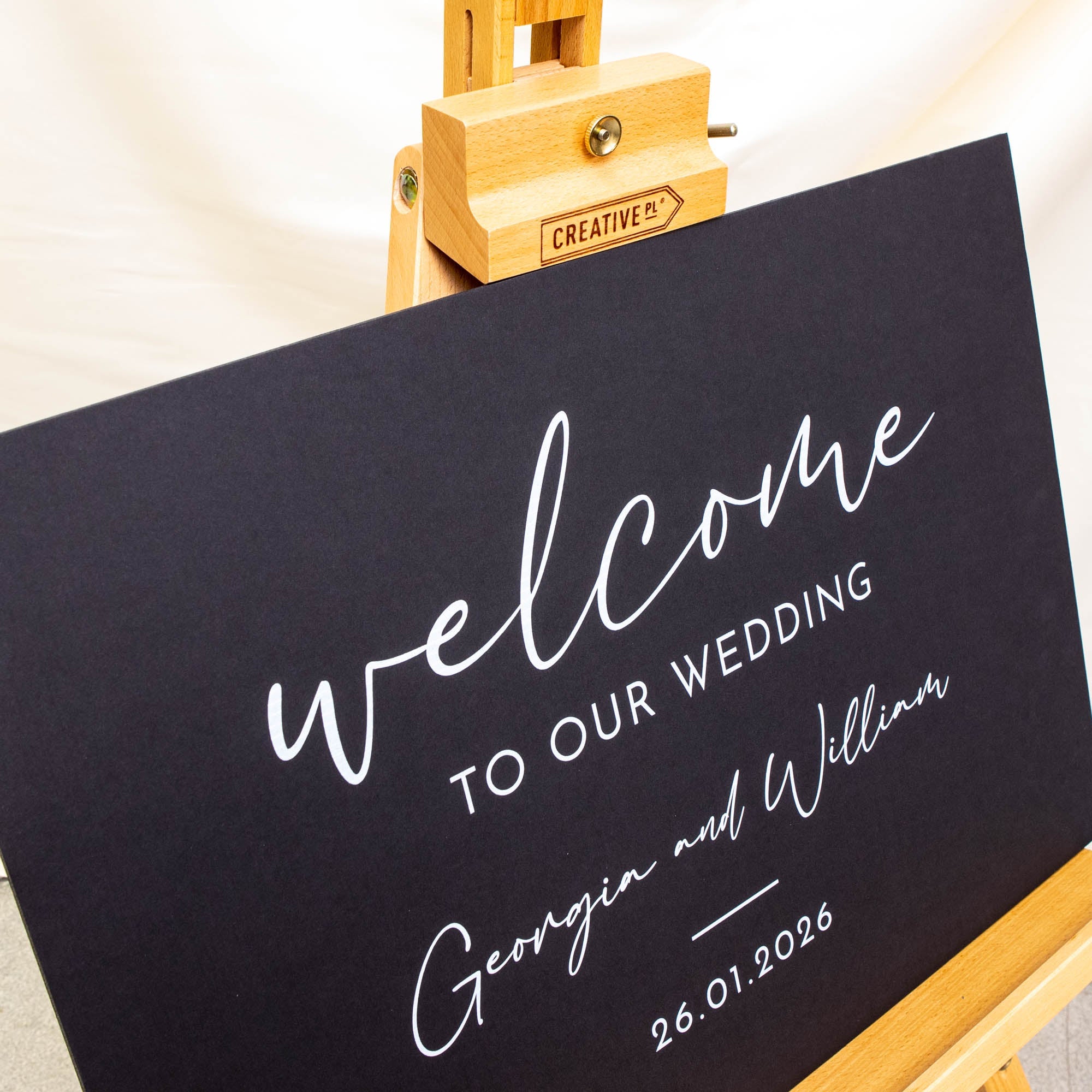 Printed Wedding Welcome sign | Black Landscape - Personalised welcome sign - Younique Gifts Melbourne