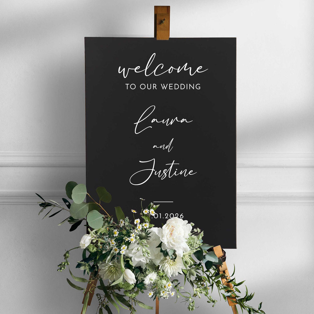 Printed Wedding Welcome sign | Black Portrait - Younique Gifts