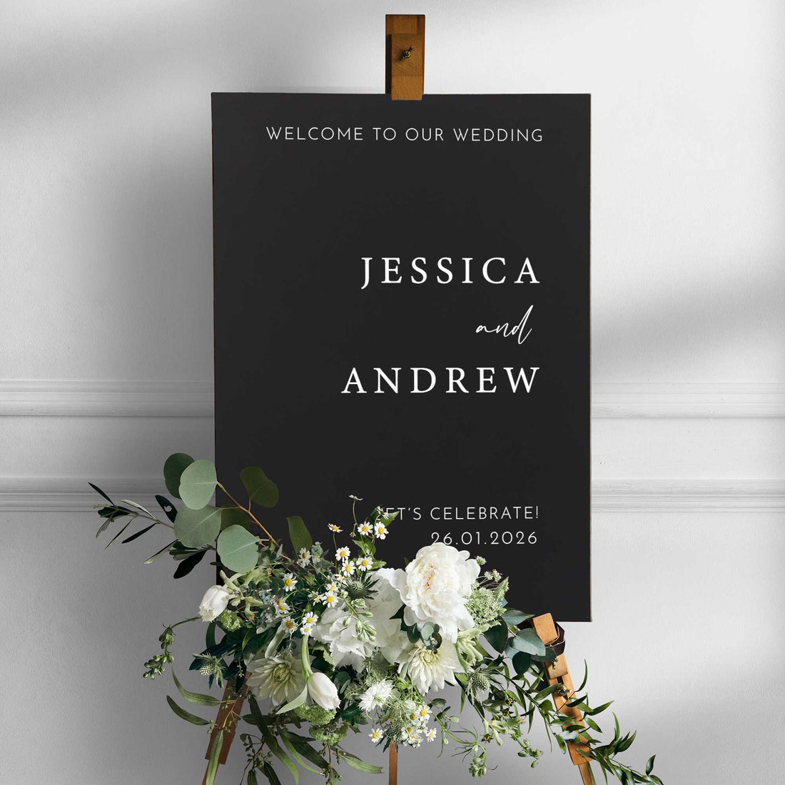 Printed Wedding Welcome sign | Black Portrait - Younique Gifts