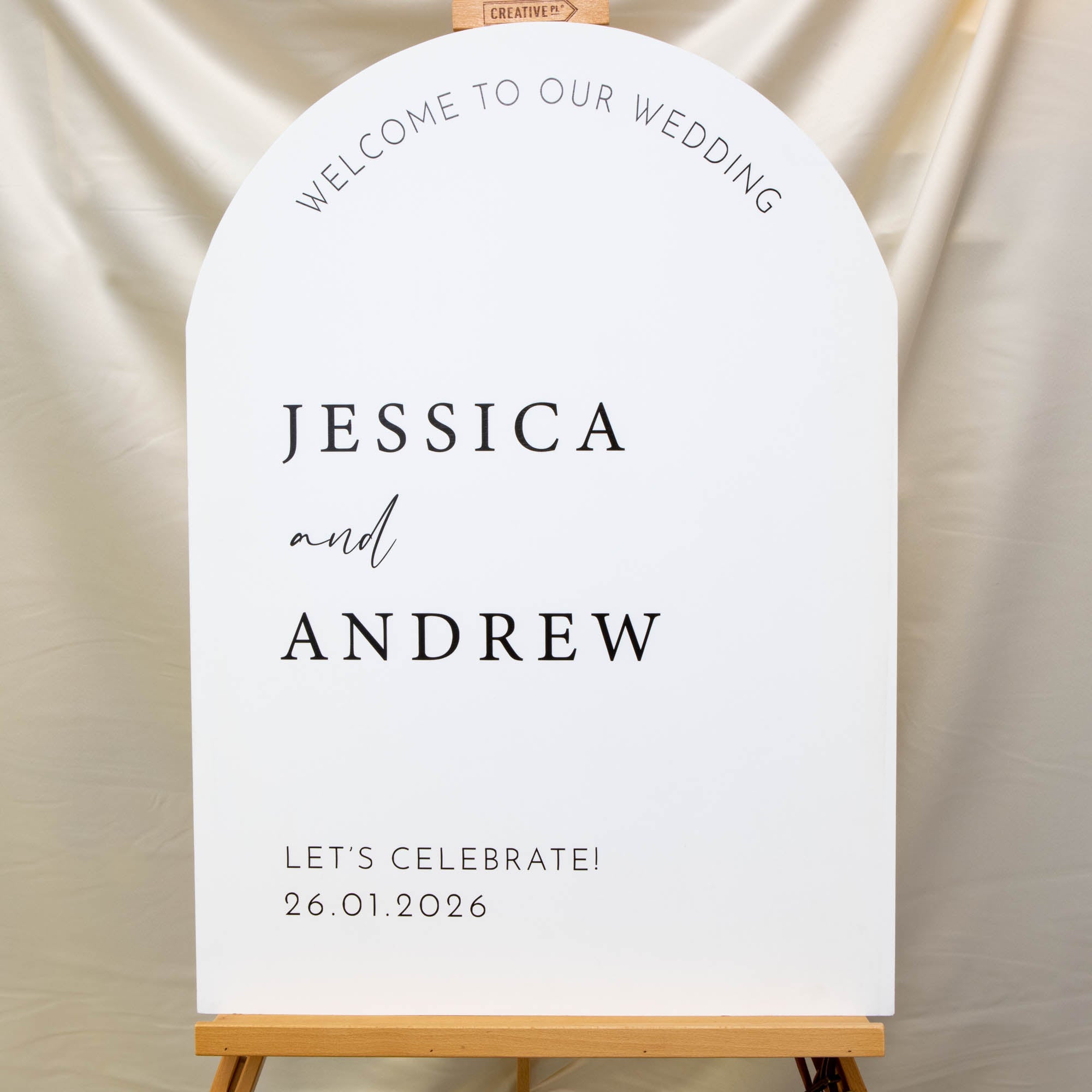 Printed Wedding Welcome sign | White Arch - Younique Gifts