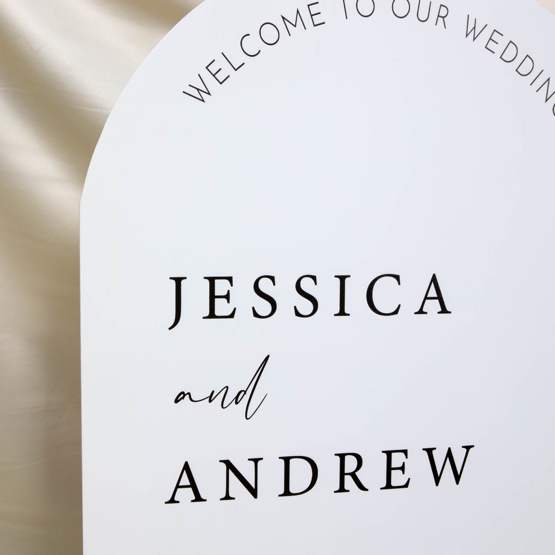 Printed Wedding Welcome sign | White Arch - Younique Gifts